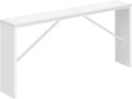 Industrial White Console Table With Metal Frame