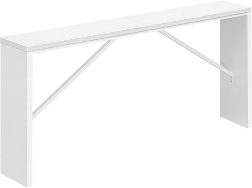 Industrial White Console Table With Metal Frame
