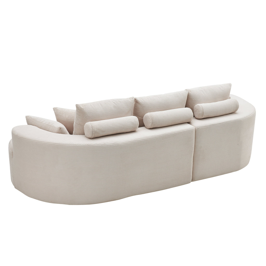 106" Curved Boucle Cloud Sofa