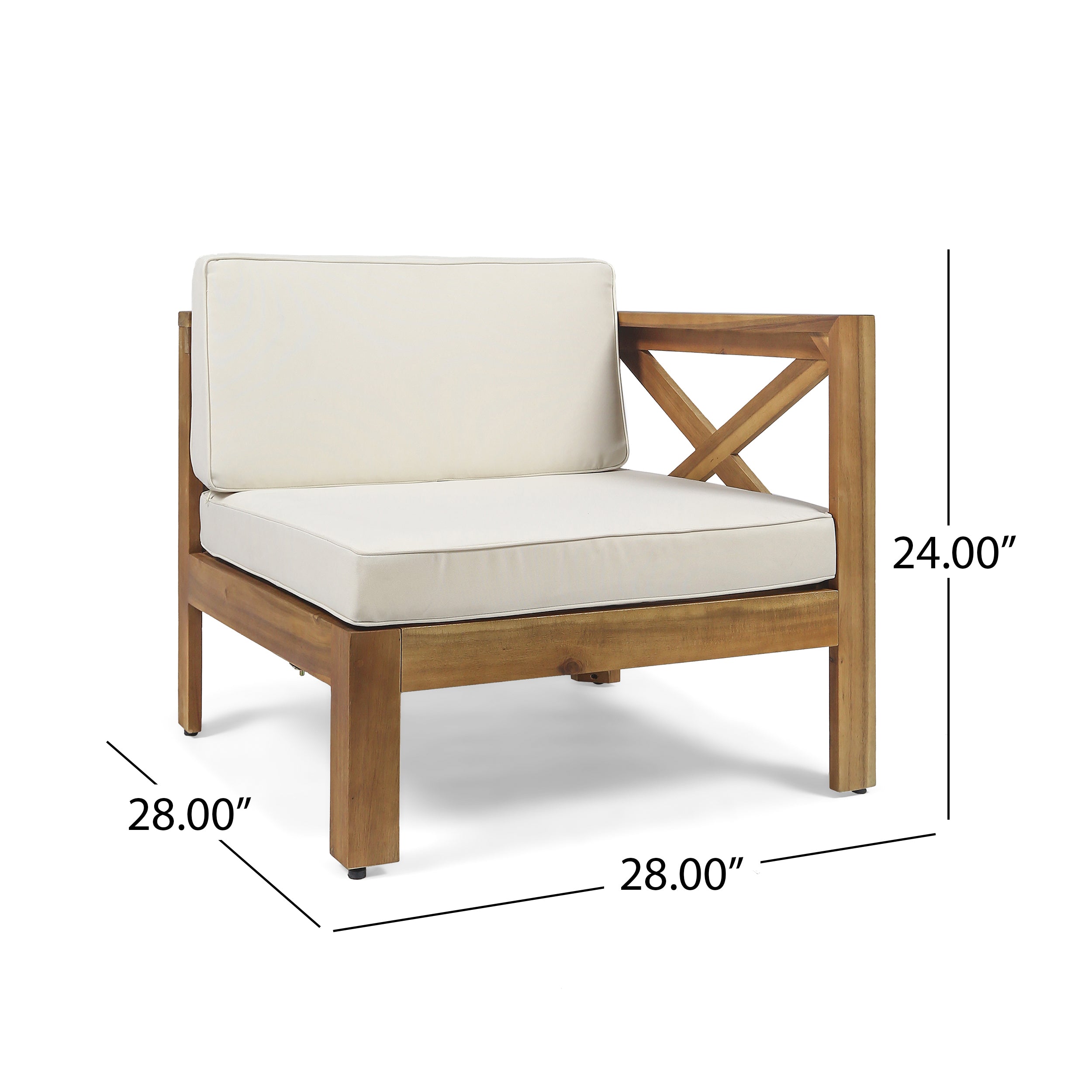 Acacia Wood L-Shaped Outdoor Sofa Set