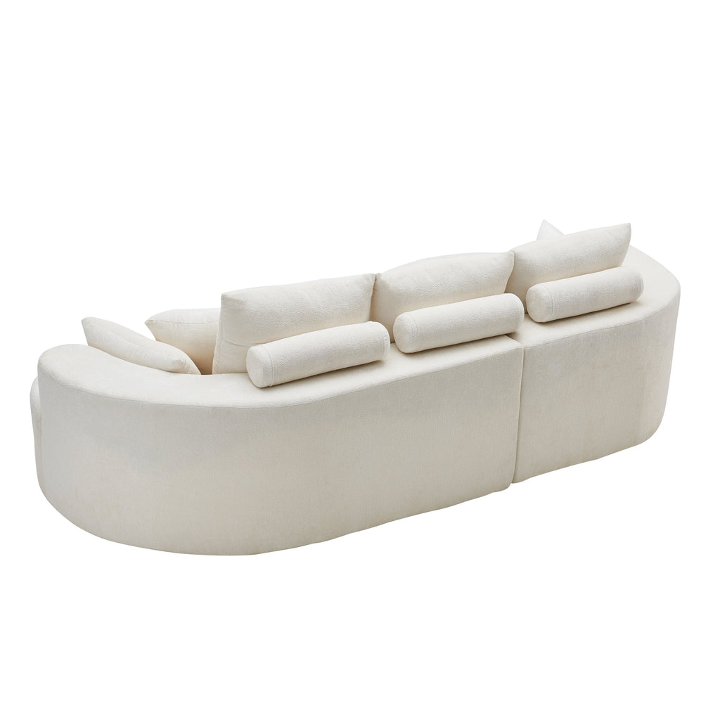 106" Curved Boucle Cloud Sofa