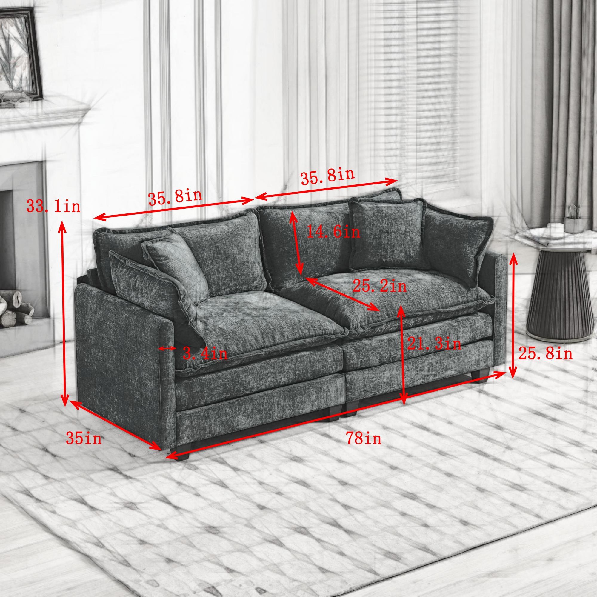 Cloud Chenille Sectional Sofa
