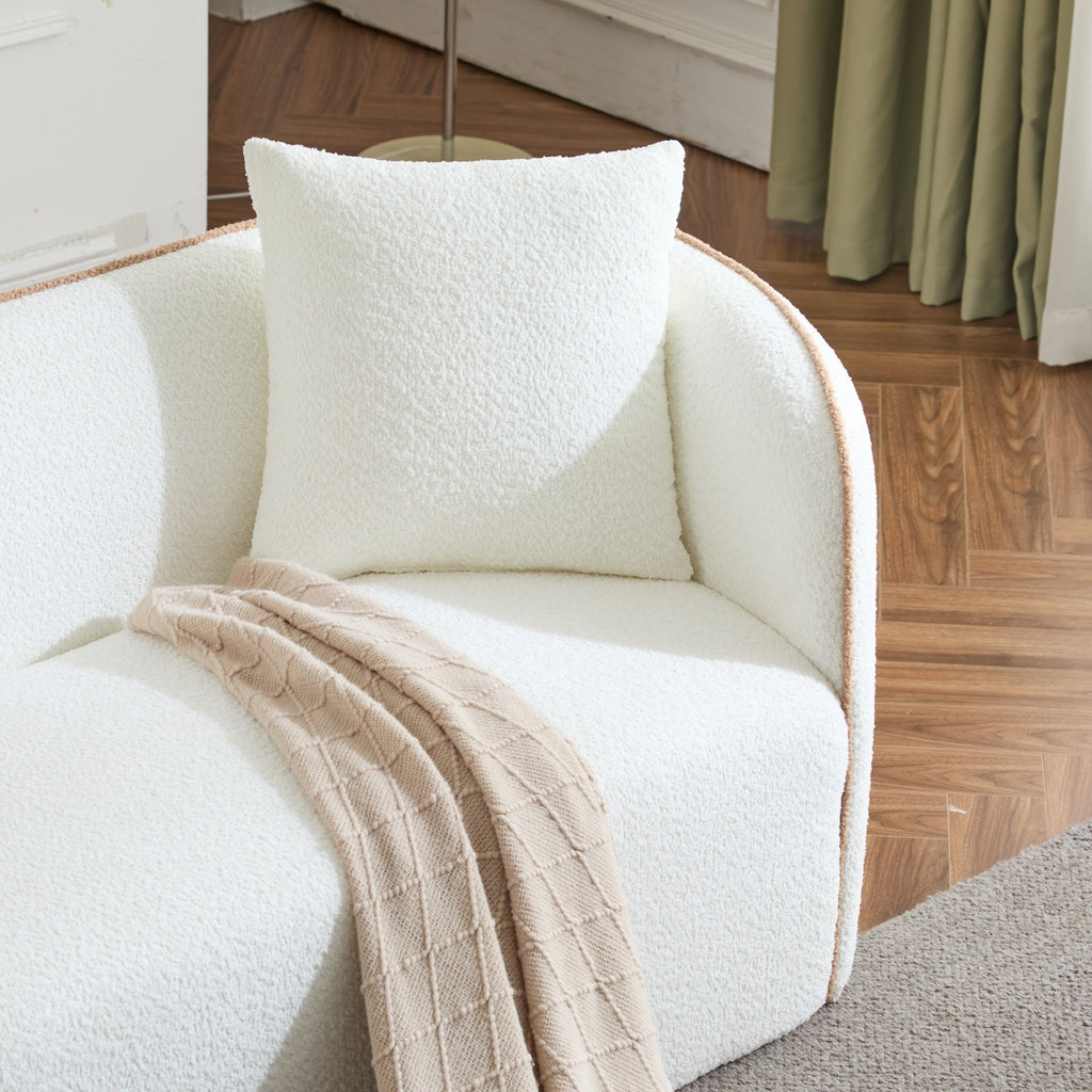 82" Curved Boucle Sofa