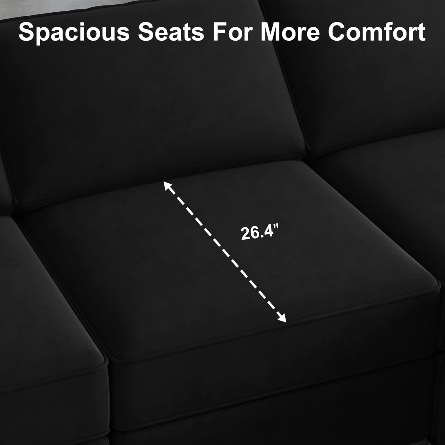 Modular Velvet Sectional Sofa With Chaise