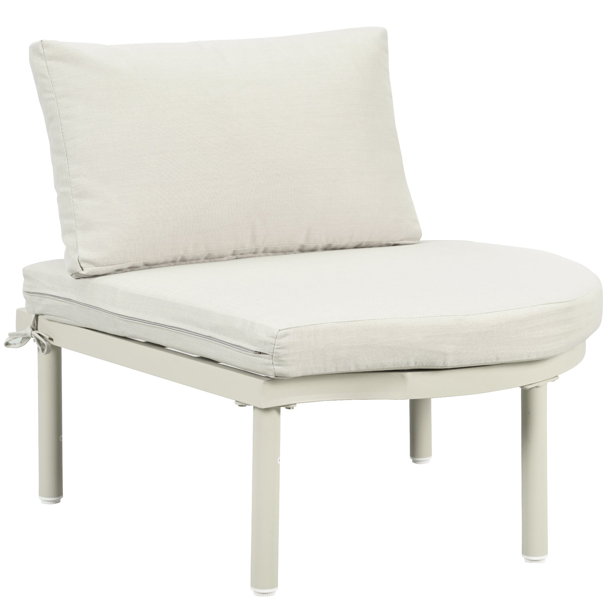 8-Piece Outdoor Sectional Sofa Set Aluminum / Beige with Rattan Style