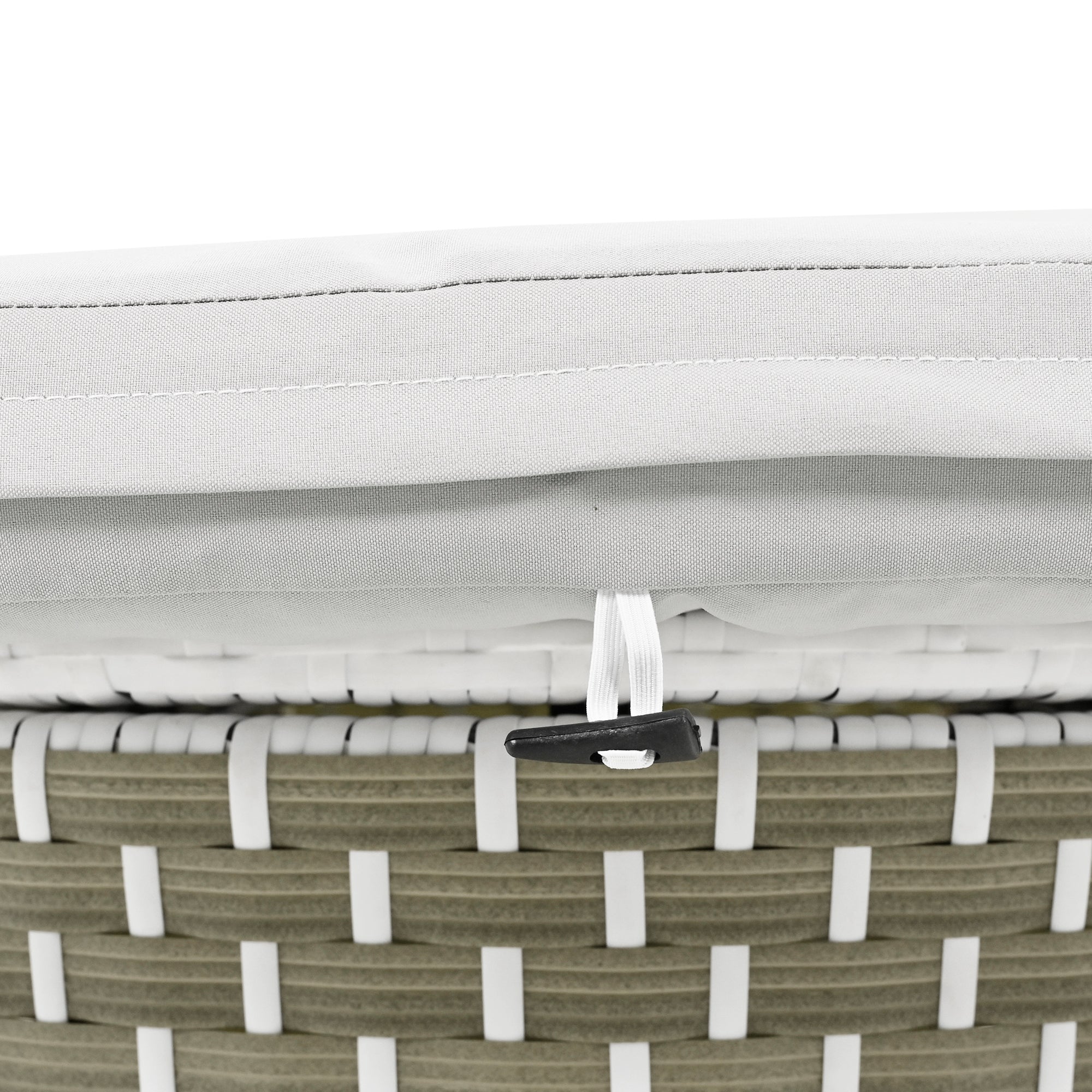 Outdoor Sectional Sofa PE Rattan Gray with Canopy