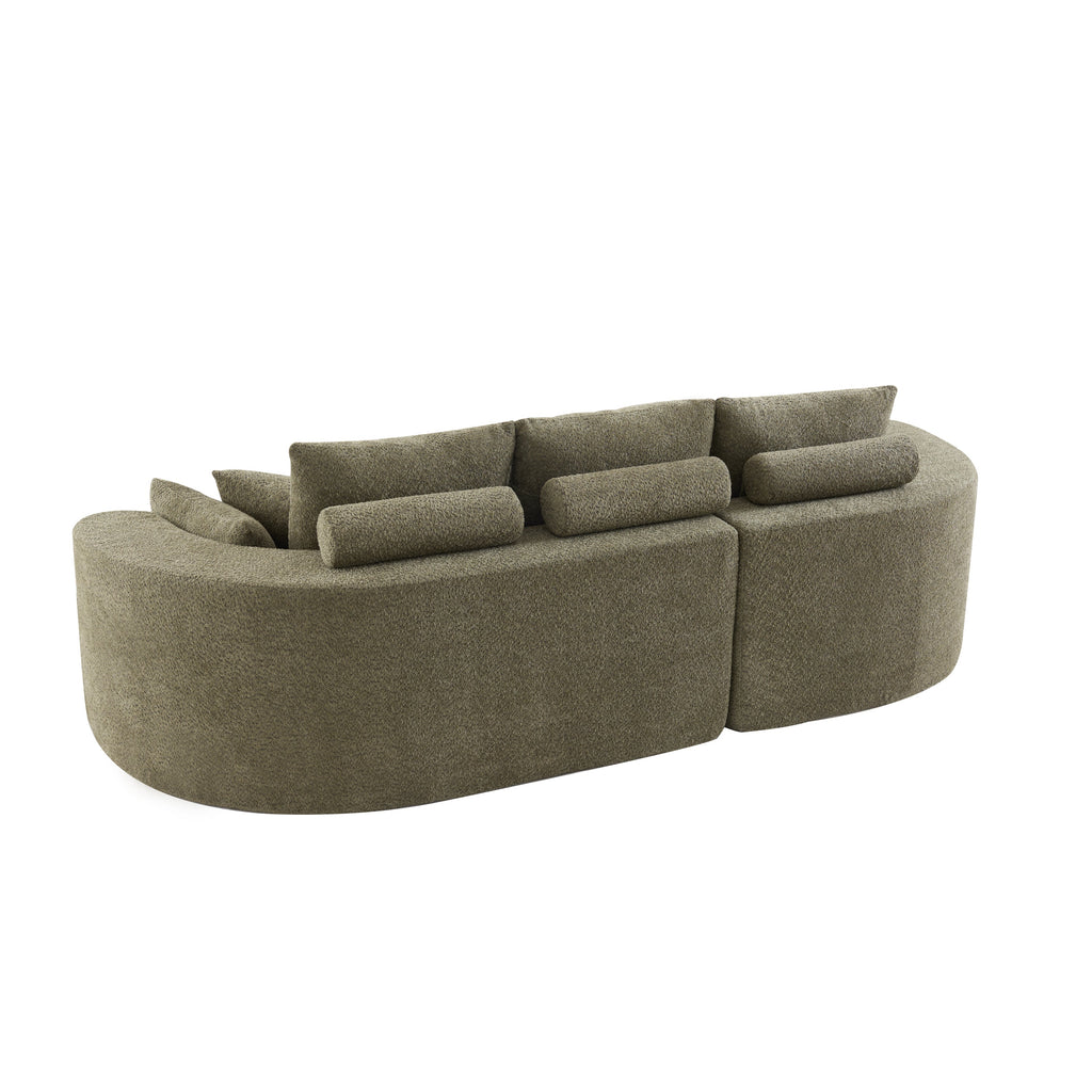 106" Curved Boucle Cloud Sofa