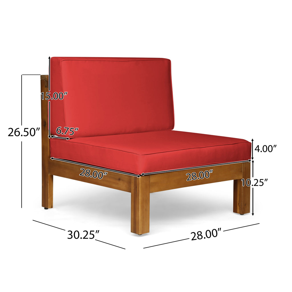 3-Piece Acacia Wood Outdoor Sofa Set