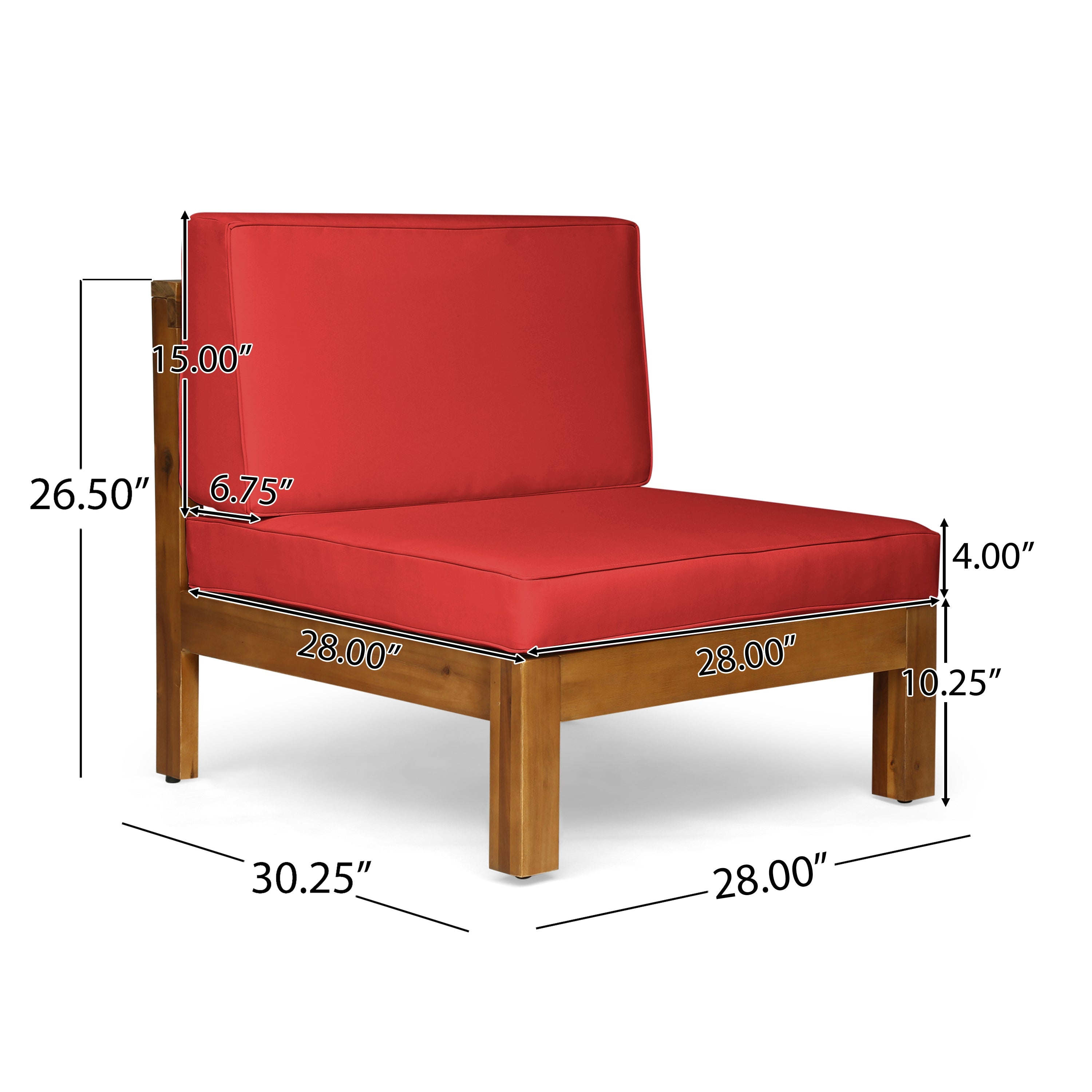 3-Piece Acacia Wood Outdoor Sofa Set