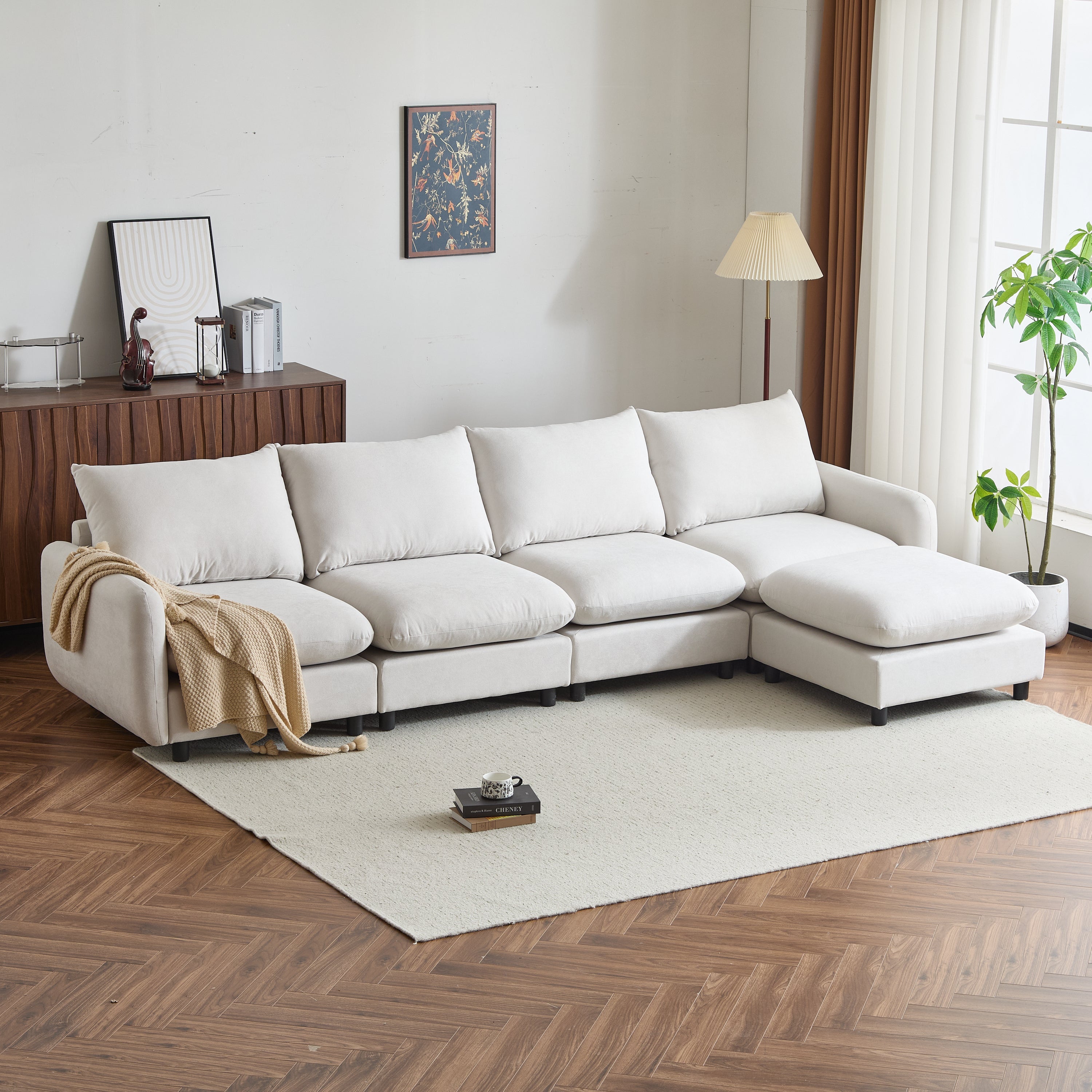 Modular Upholstered Convertible Sofa