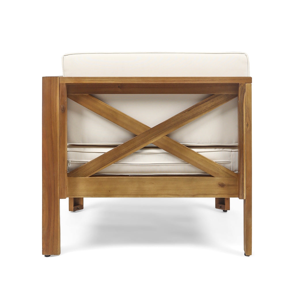 Acacia Wood L-Shaped Outdoor Sofa Set