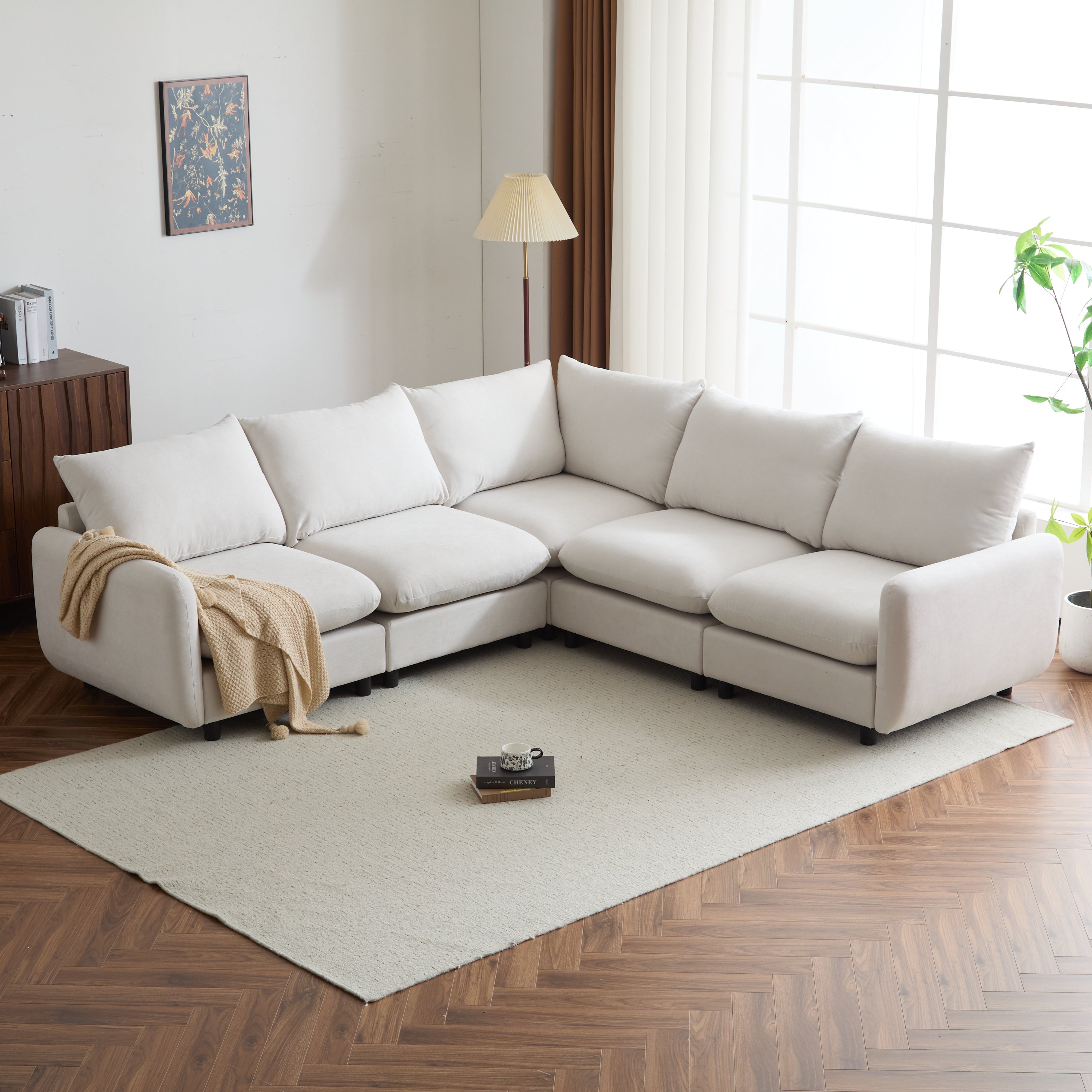 Modular Upholstered Convertible Sofa