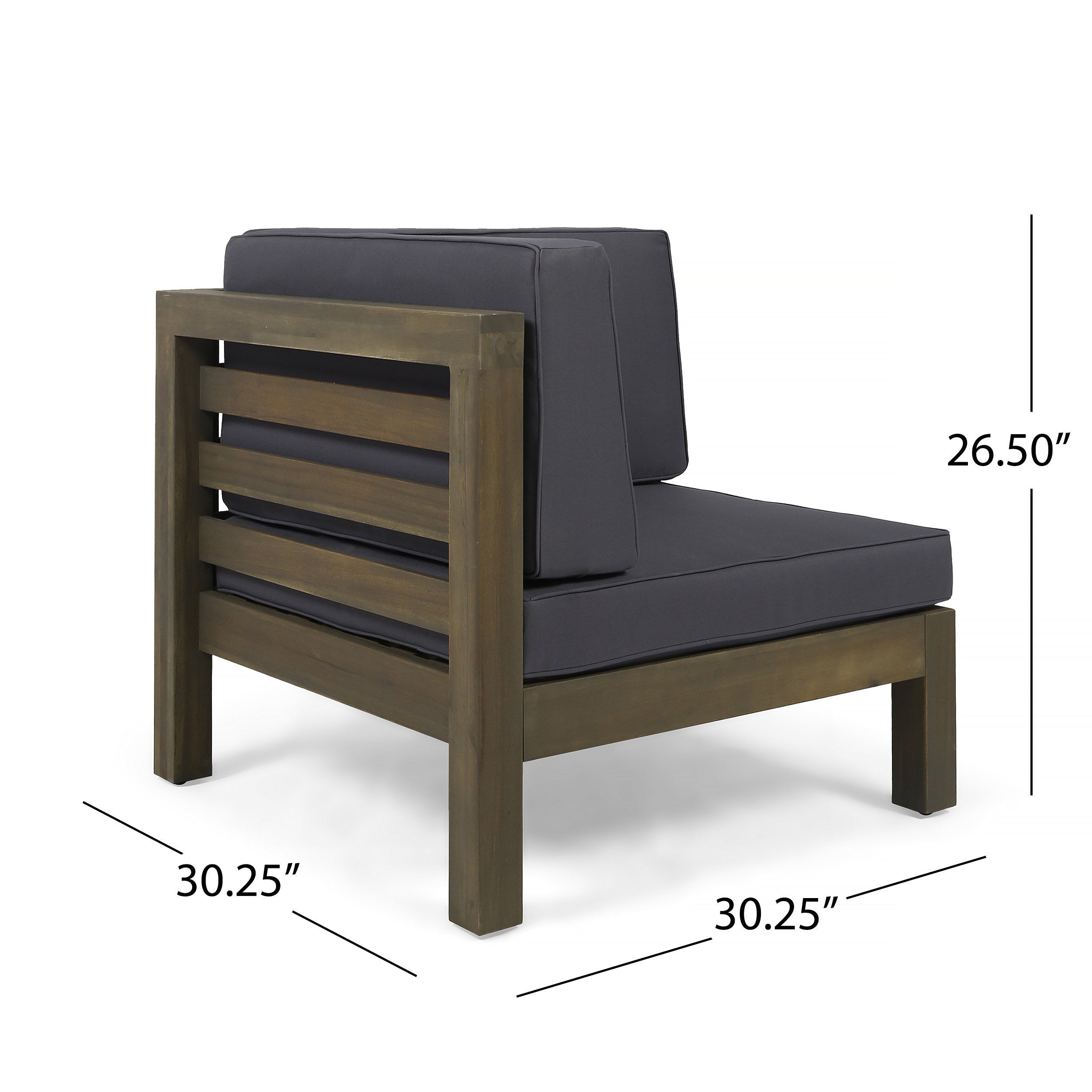 3-Piece Acacia Wood Outdoor Sofa Set