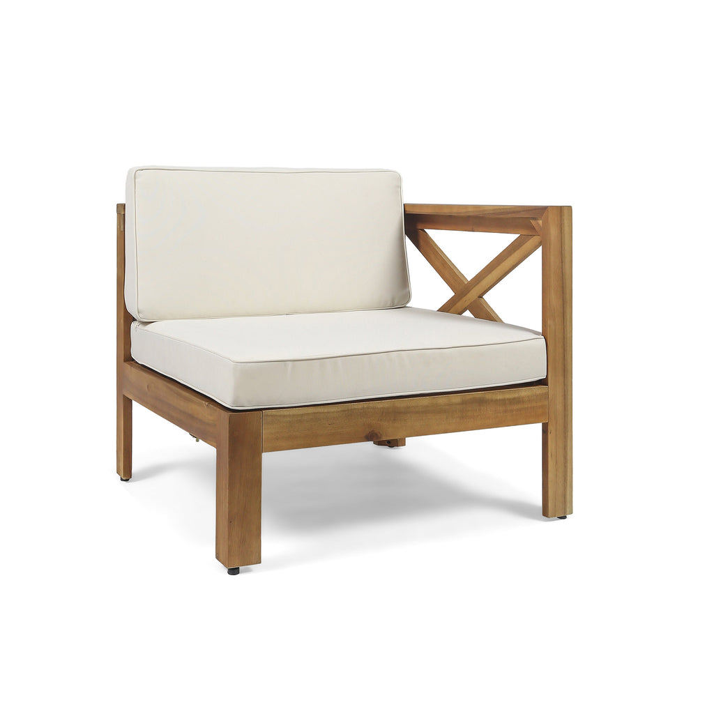 Acacia Wood L-Shaped Outdoor Sofa Set