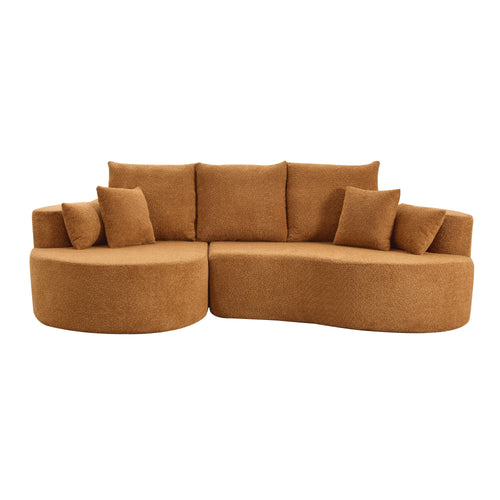 106" Curved Boucle Cloud Sofa