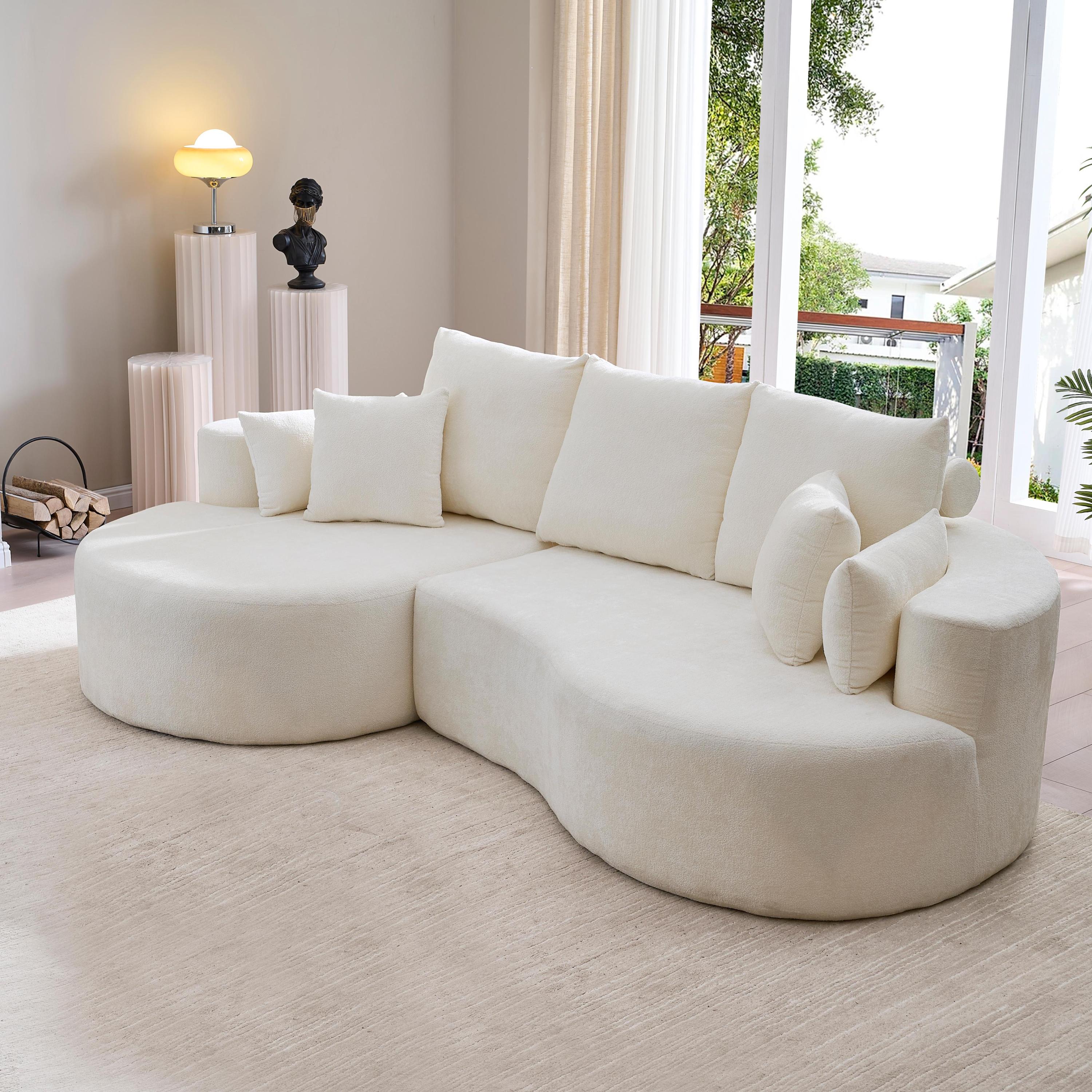 106" Curved Boucle Cloud Sofa