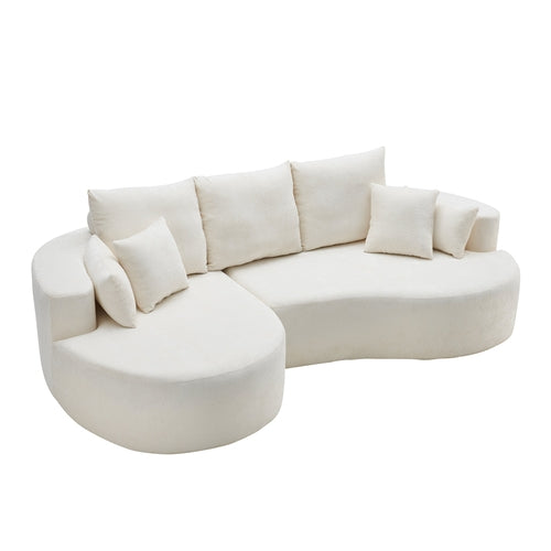 106" Curved Boucle Cloud Sofa