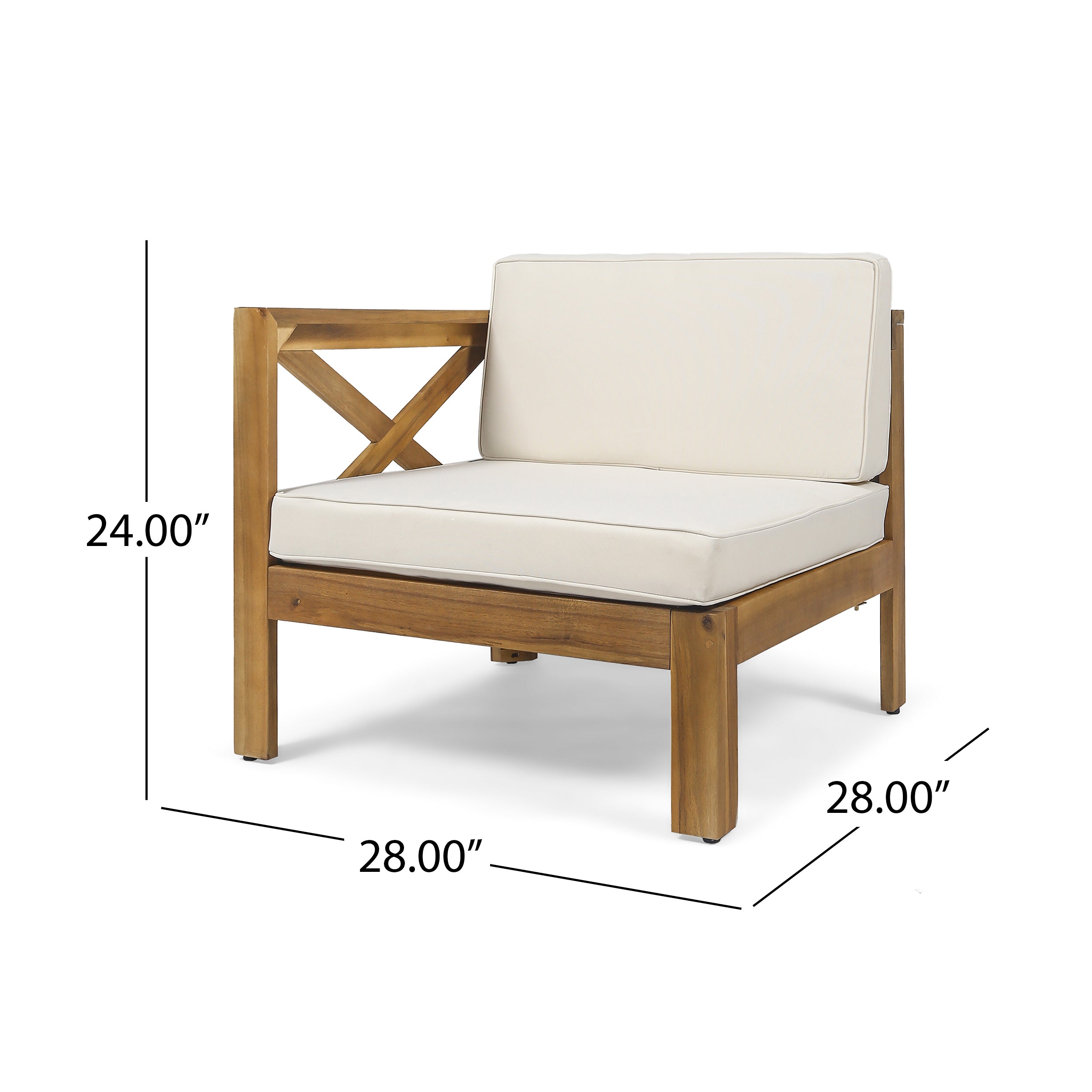 Acacia Wood L-Shaped Outdoor Sofa Set