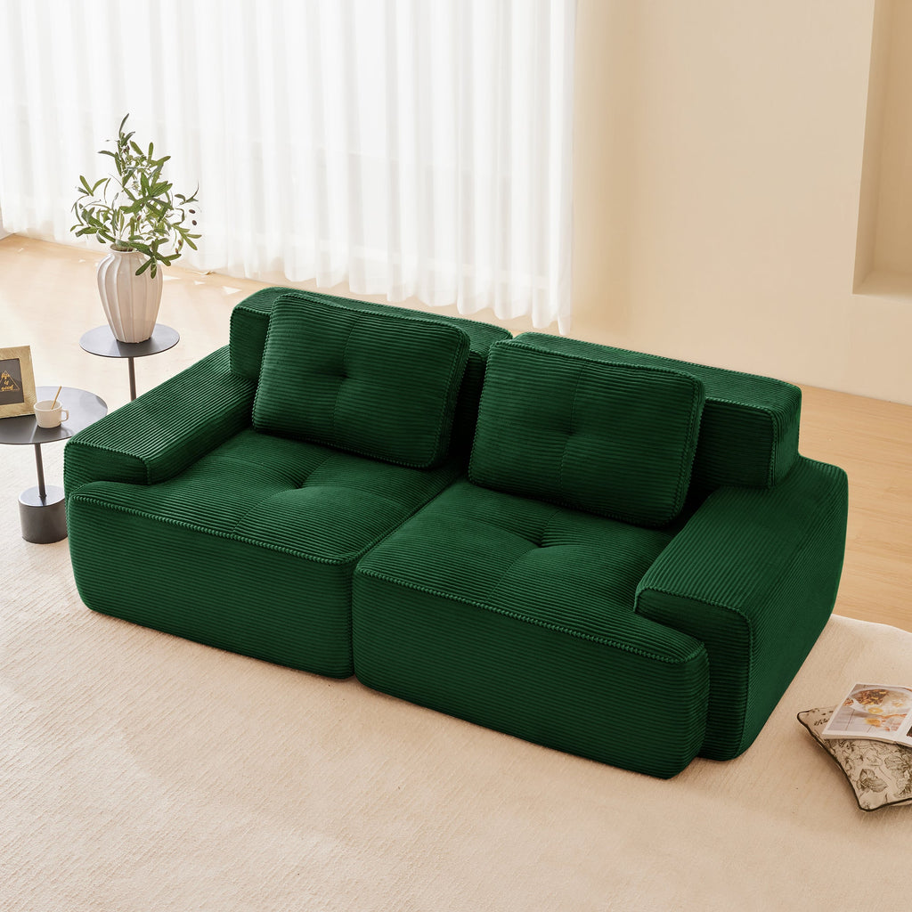 82inch Corduroy Modern L-Shaped Modular Sofa
