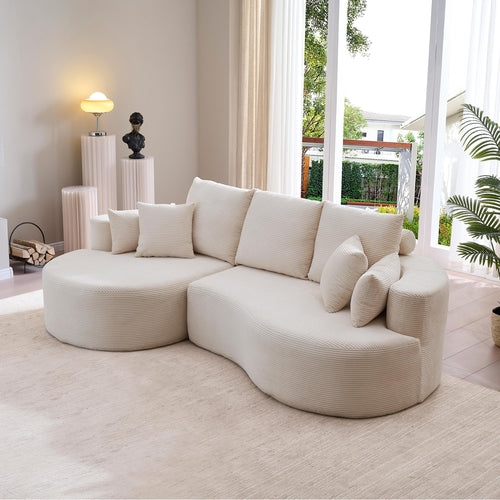 106" Curved Boucle Cloud Sofa
