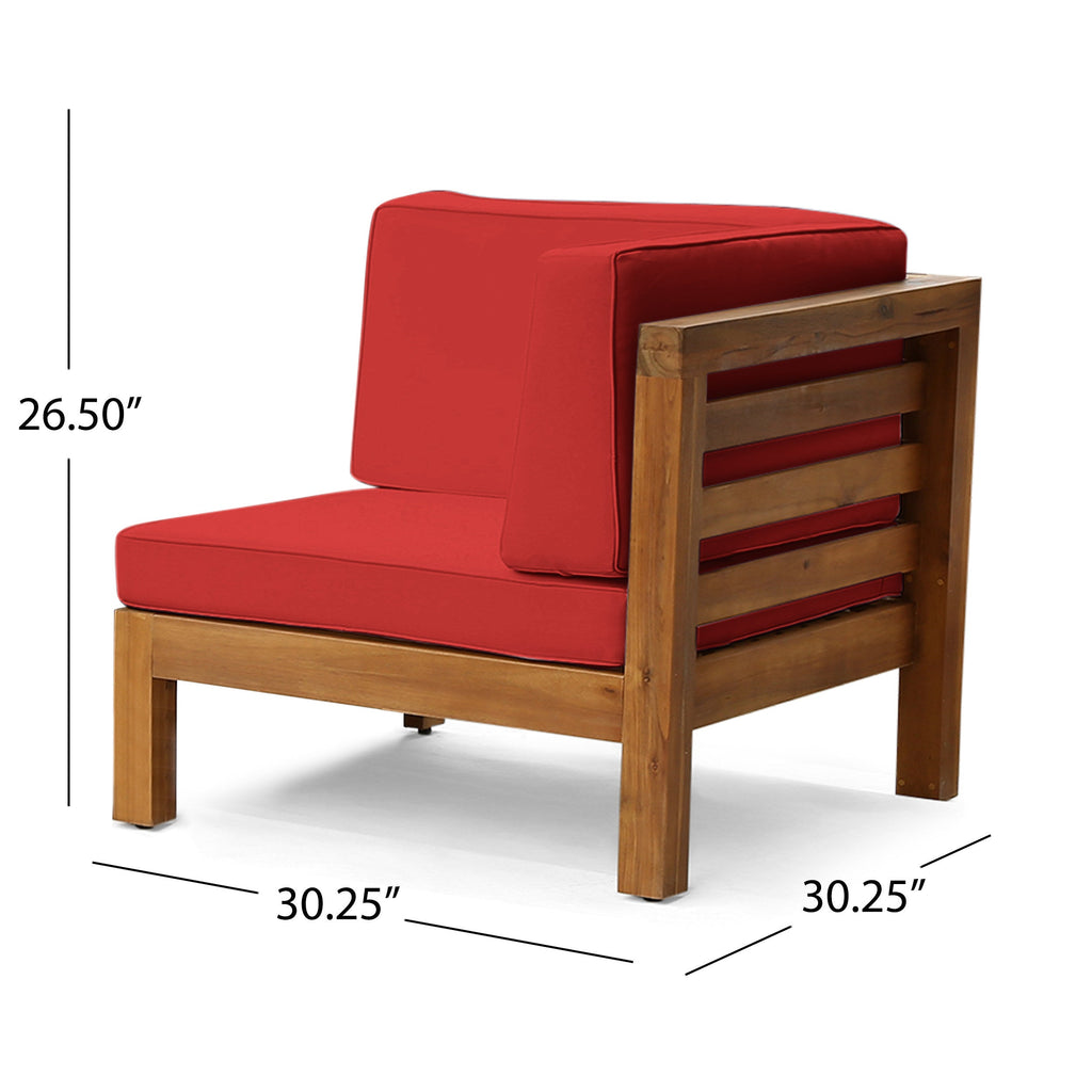 3-Piece Acacia Wood Outdoor Sofa Set
