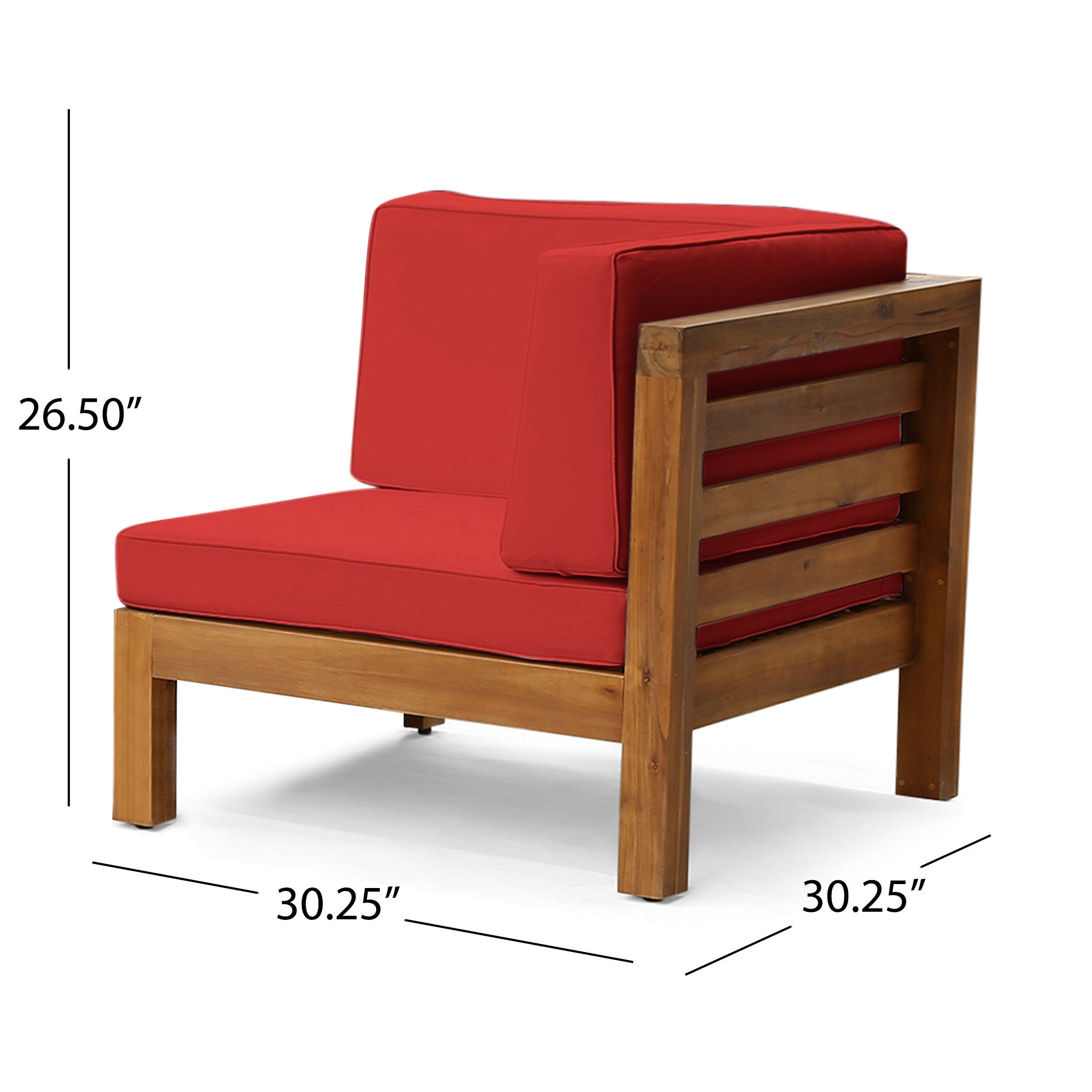 3-Piece Acacia Wood Outdoor Sofa Set