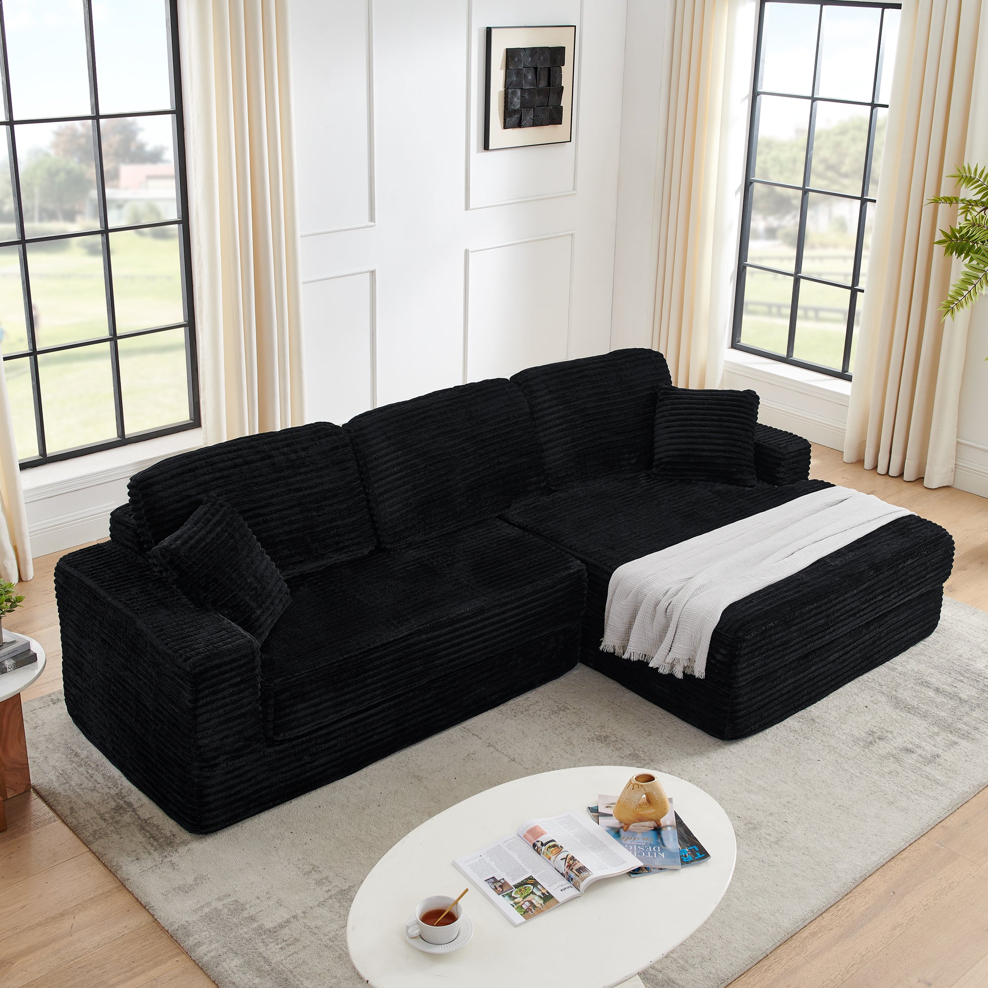 Compressed L Shaped Modular Sofa