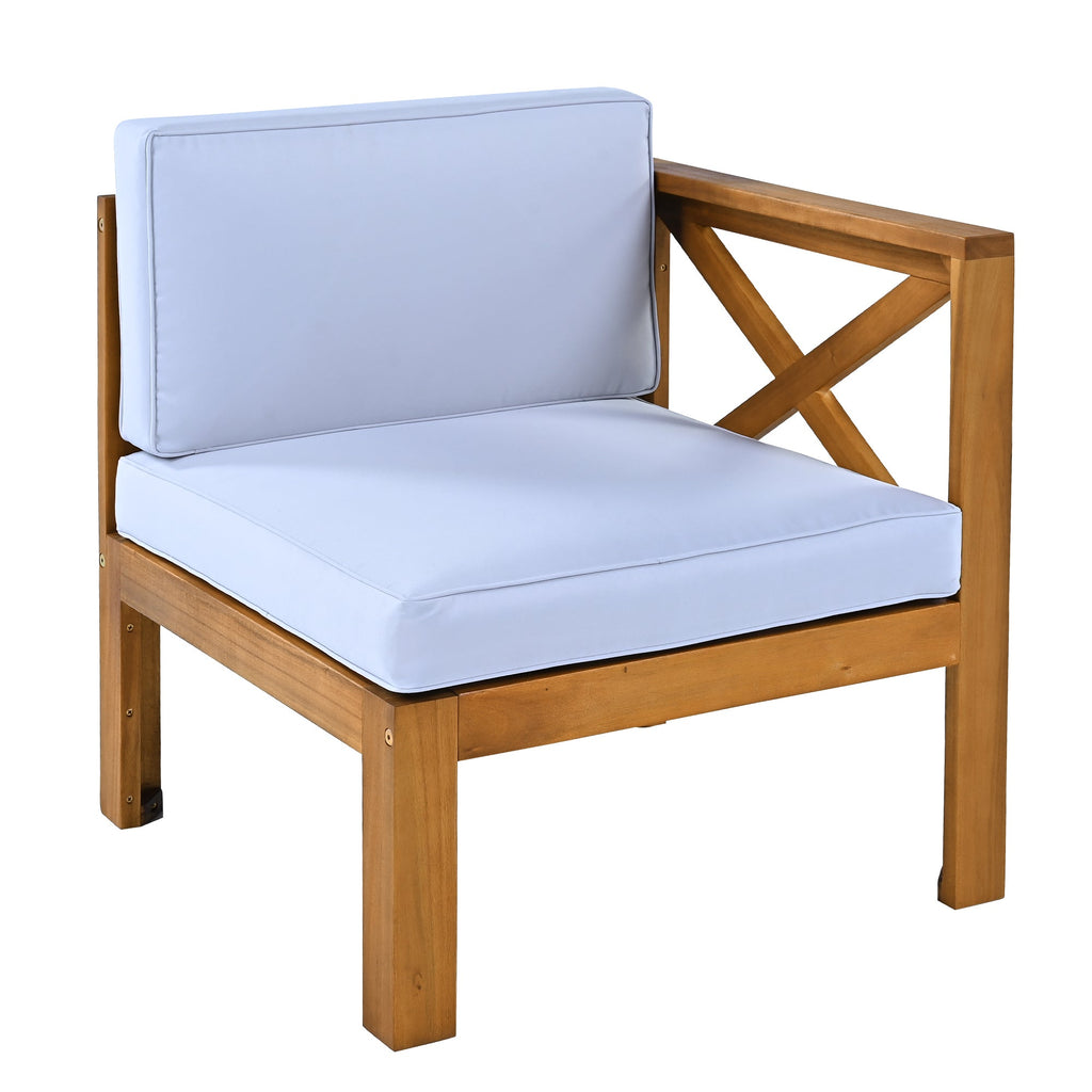 5-Piece Acadia Wood Outdoor Sectional Sofa Set