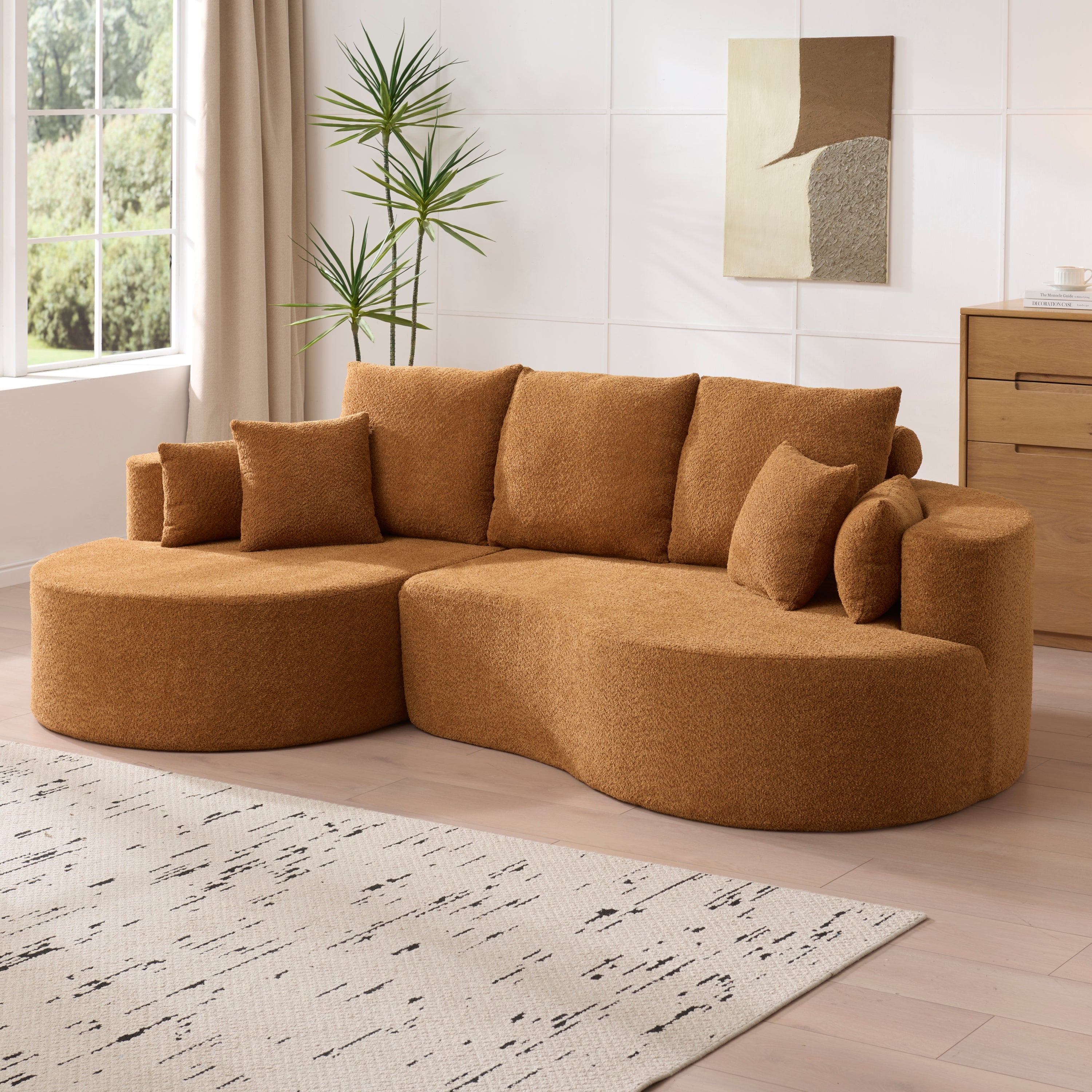 106" Curved Boucle Cloud Sofa