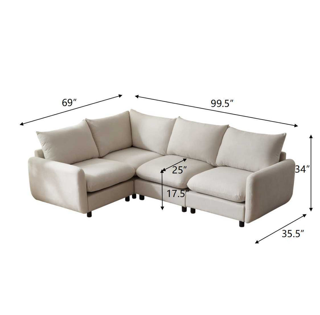 Modular Upholstered Convertible Sofa