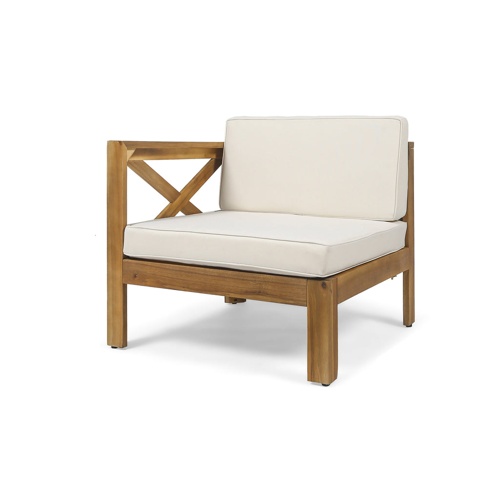 Acacia Wood L-Shaped Outdoor Sofa Set