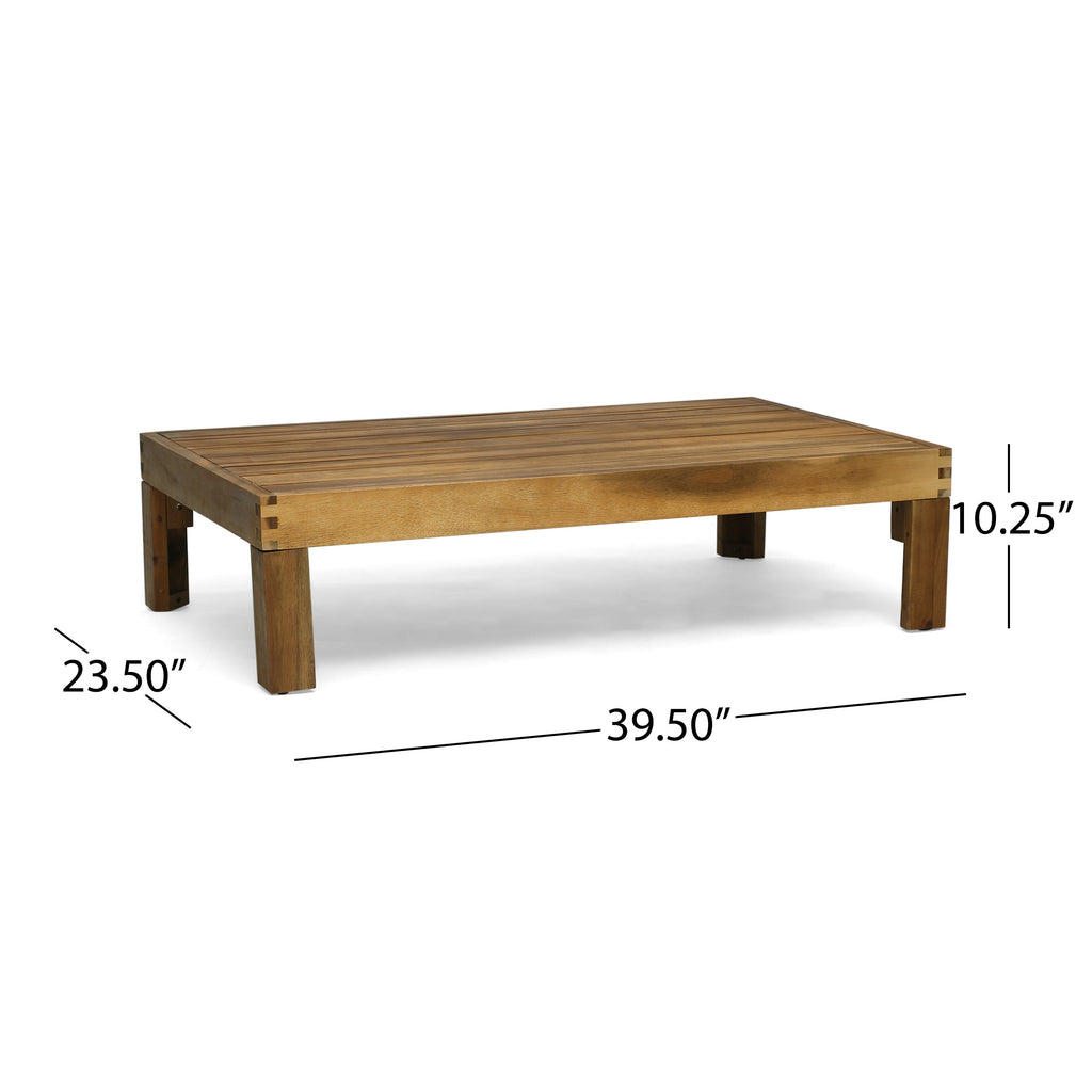 Acacia Wood L-Shaped Outdoor Sofa Set
