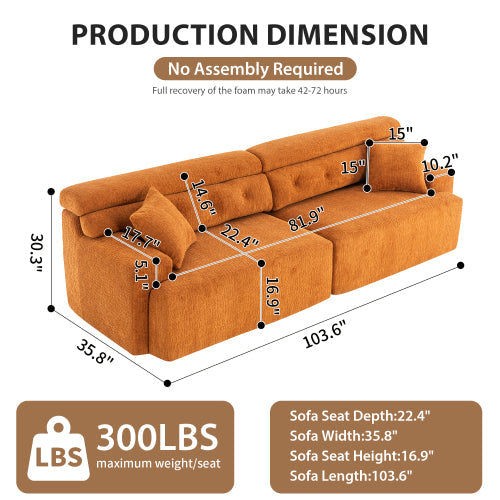 Orange Compressed Sofa