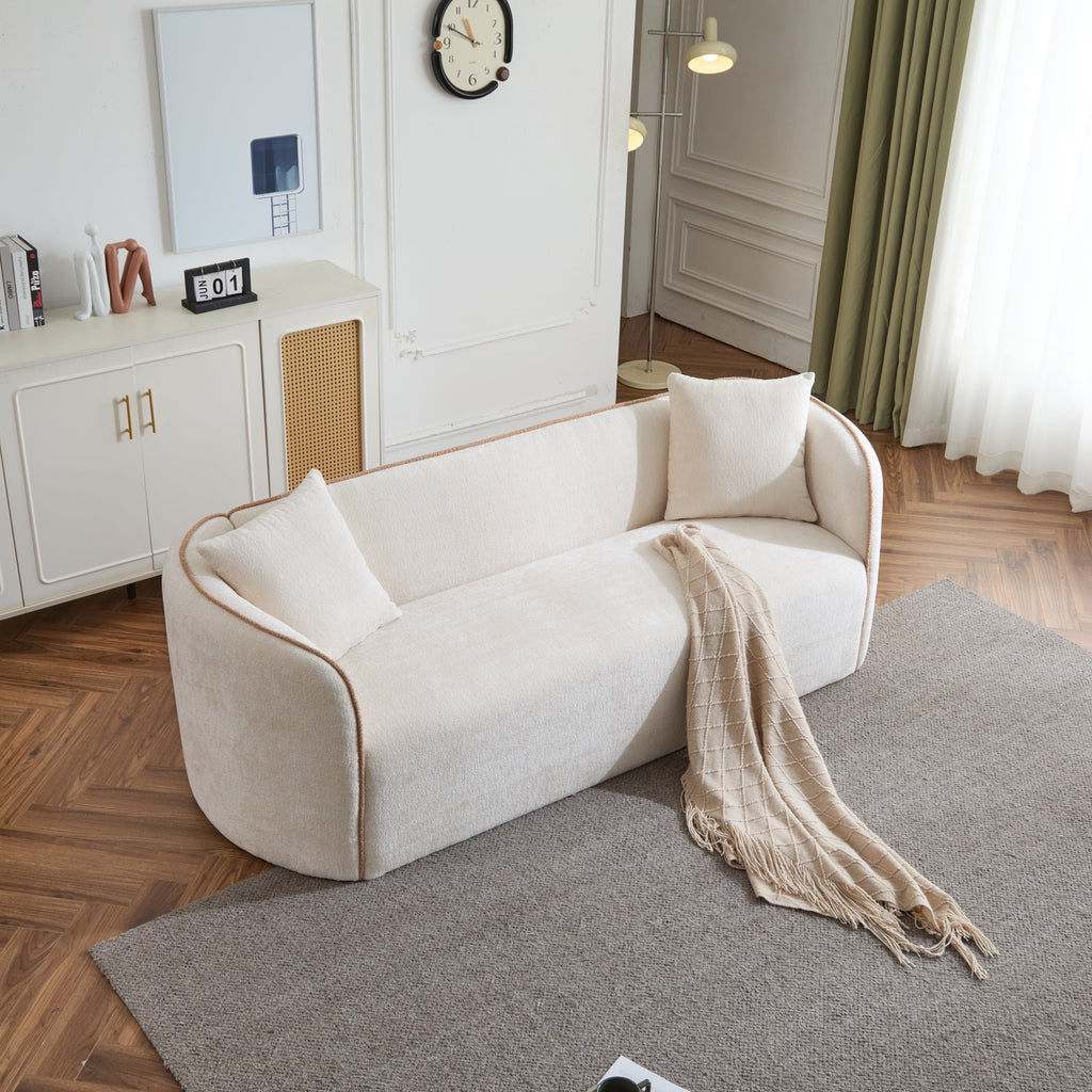 82" Curved Boucle Sofa