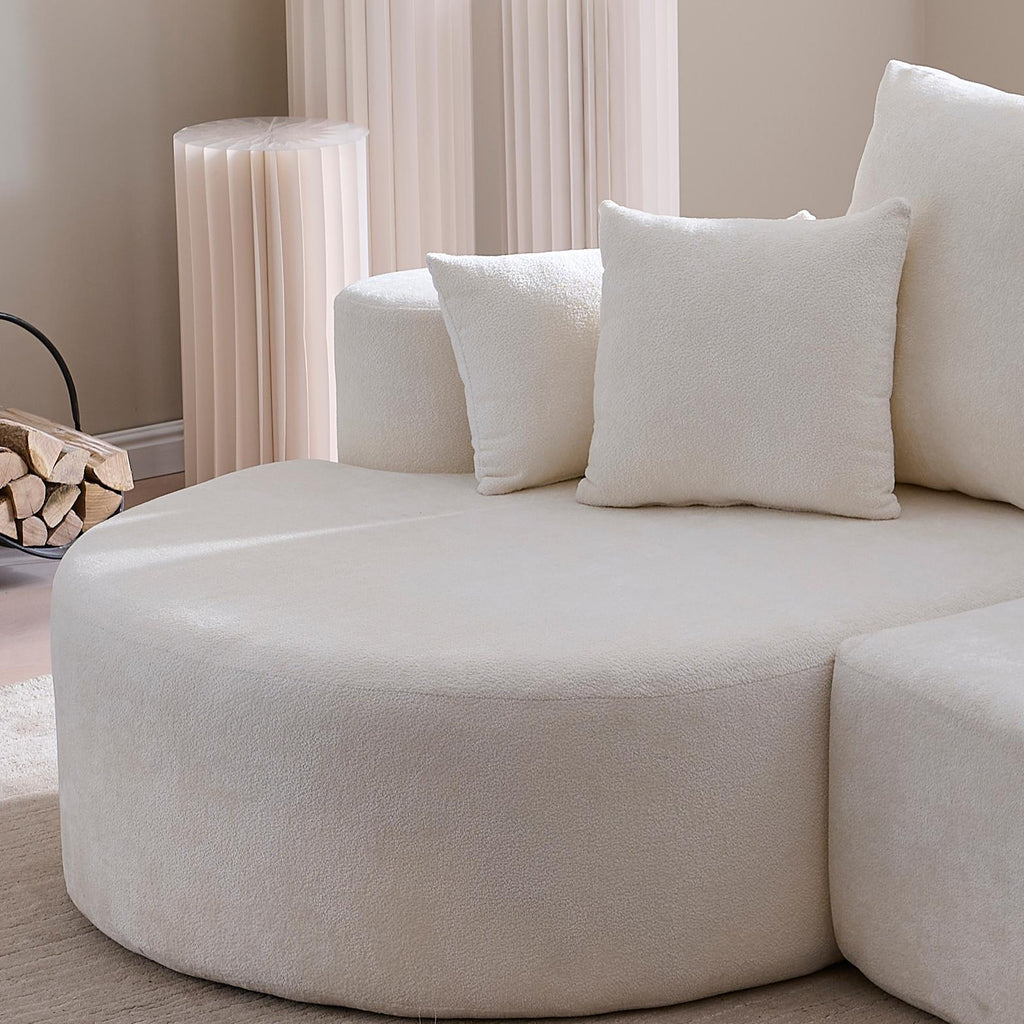 106" Curved Boucle Cloud Sofa