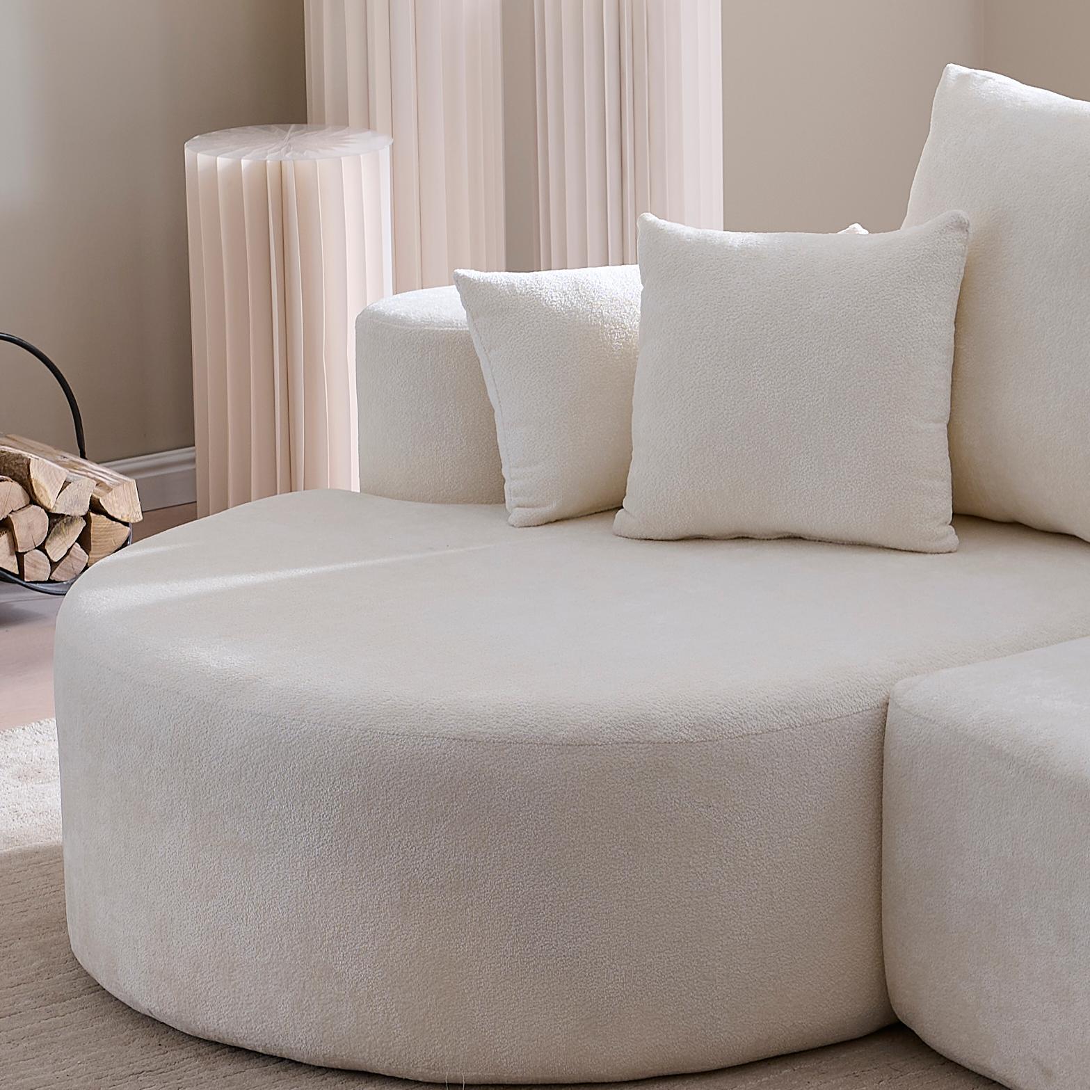 106" Curved Boucle Cloud Sofa