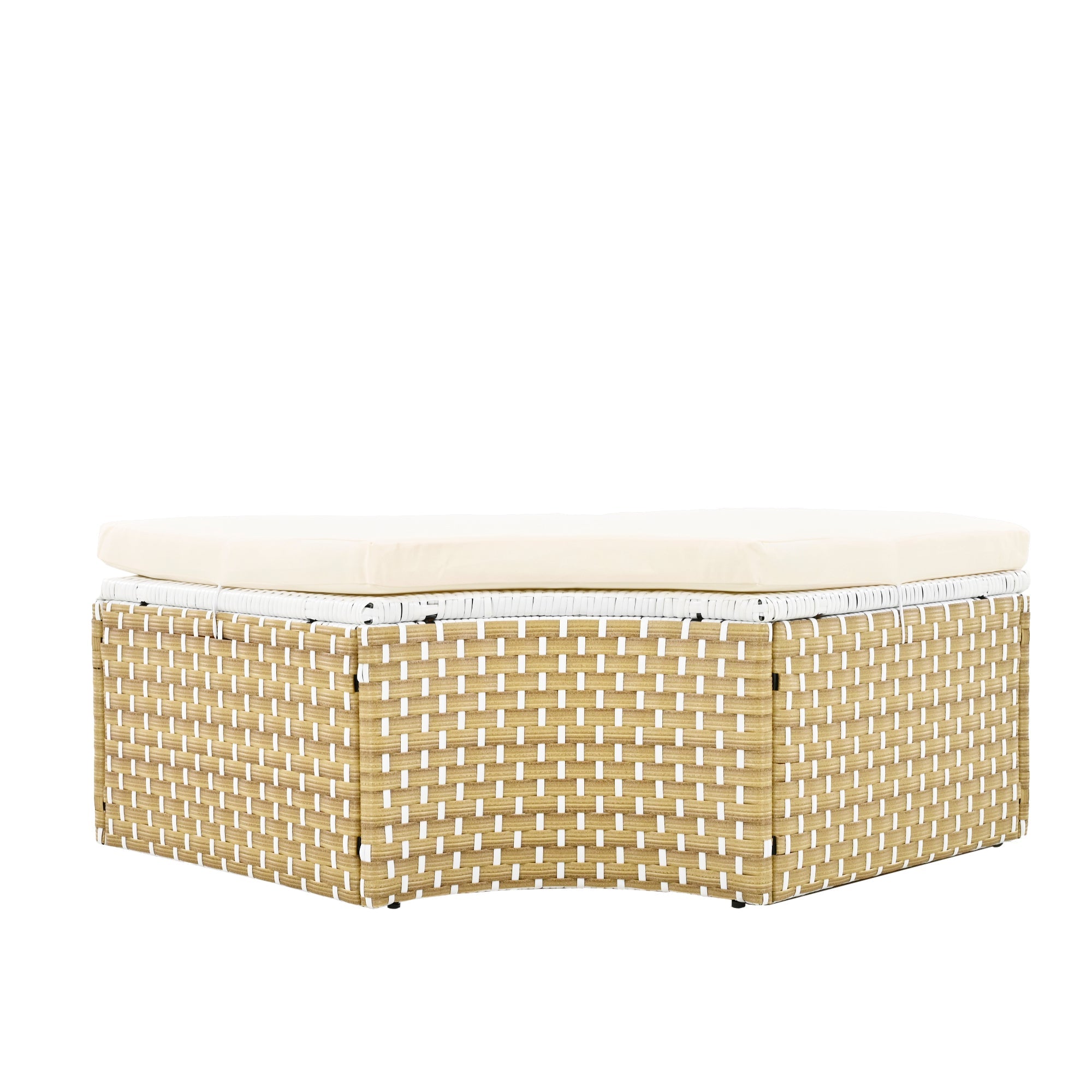 Outdoor Sectional Sofa PE Rattan Gray with Canopy
