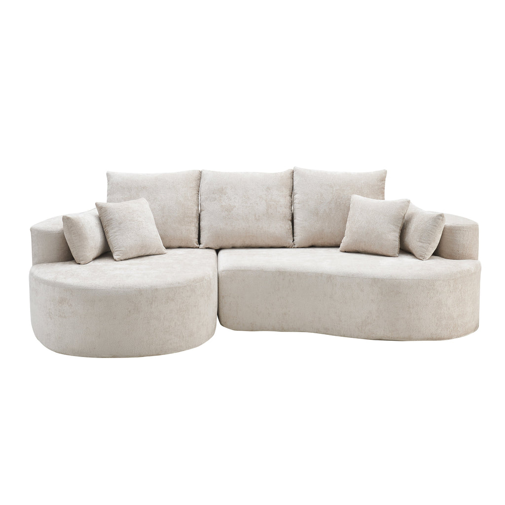 106" Curved Boucle Cloud Sofa