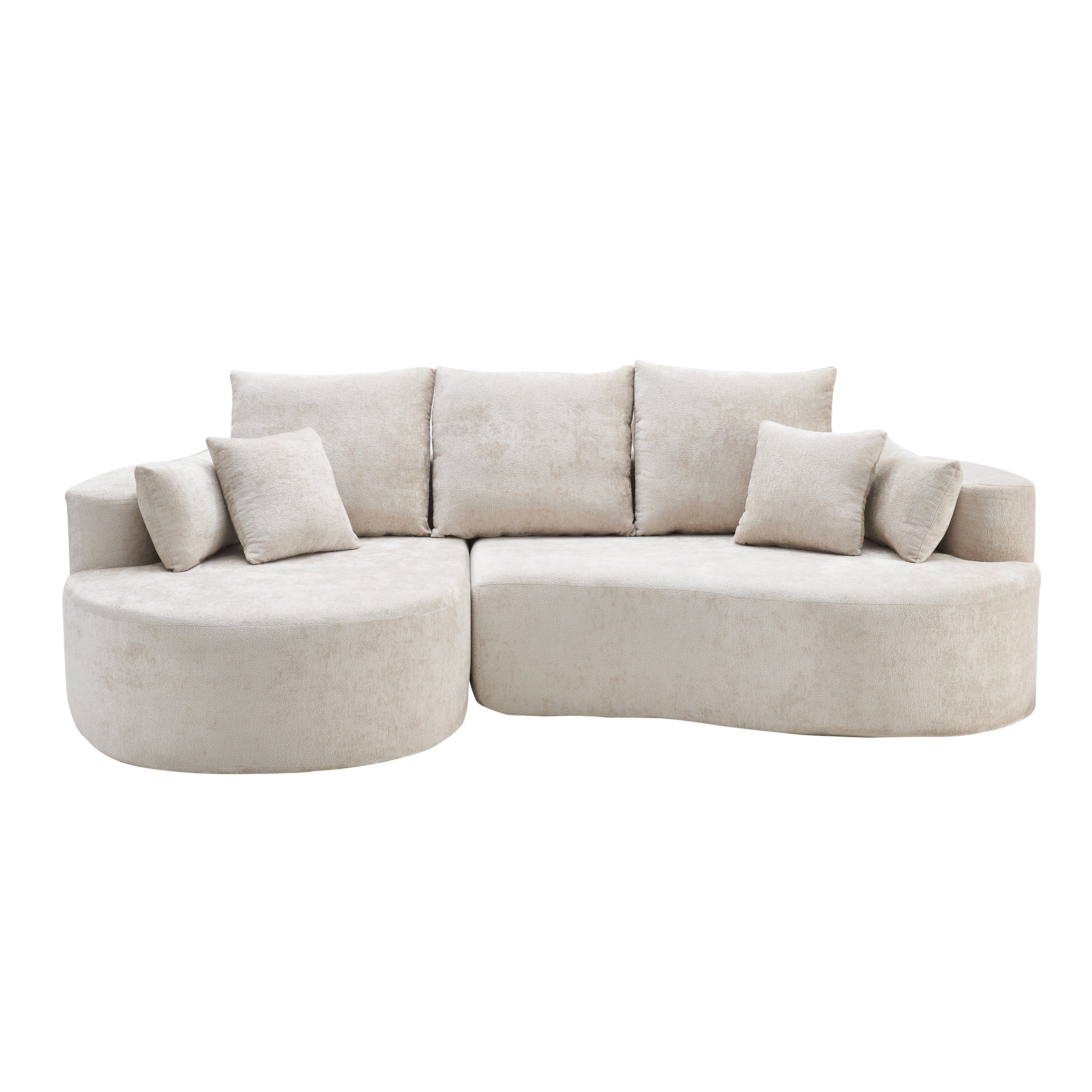 106" Curved Boucle Cloud Sofa
