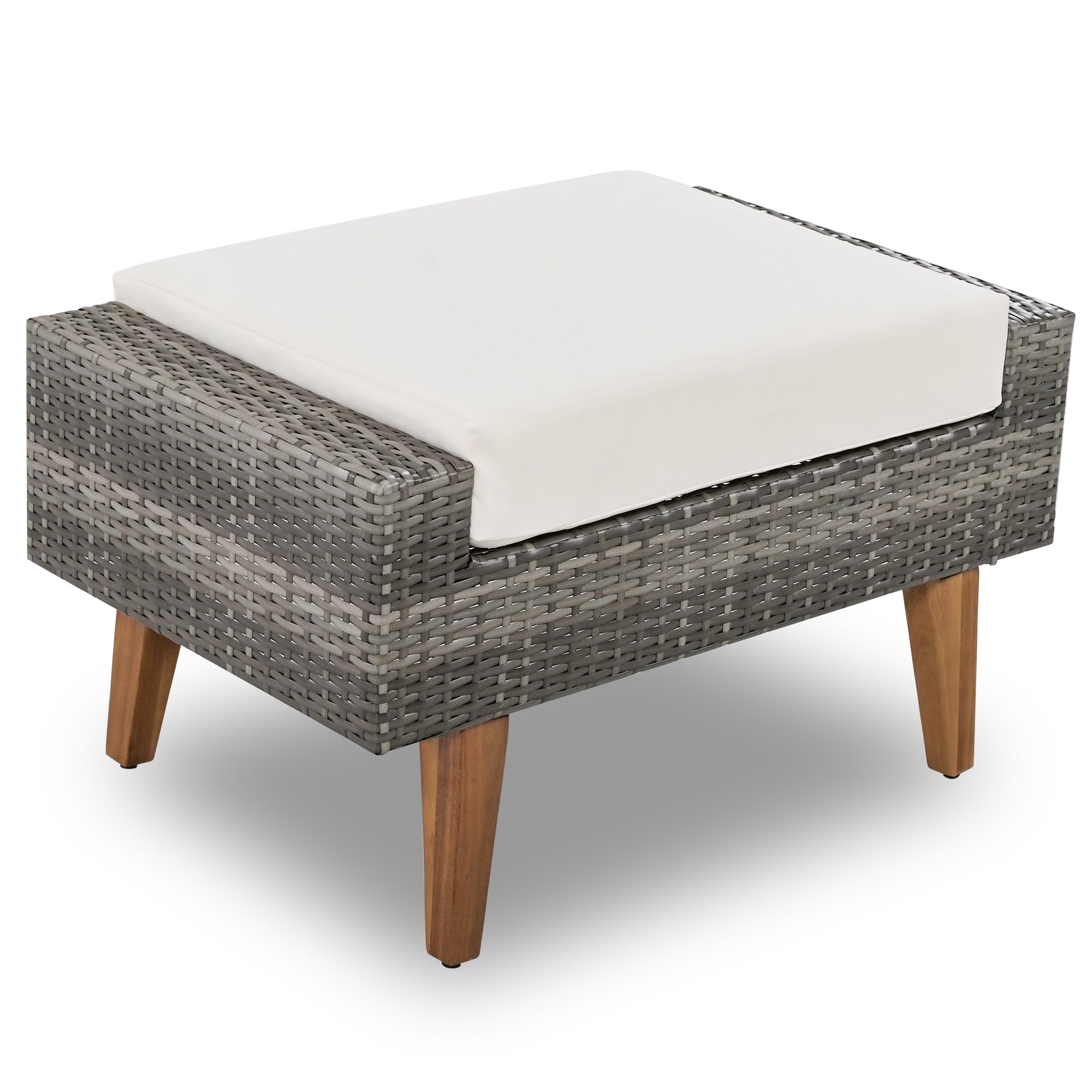 6-Piece Outdoor Sofa Set Wicker Gray Beige