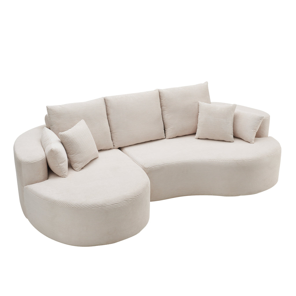106" Curved Boucle Cloud Sofa