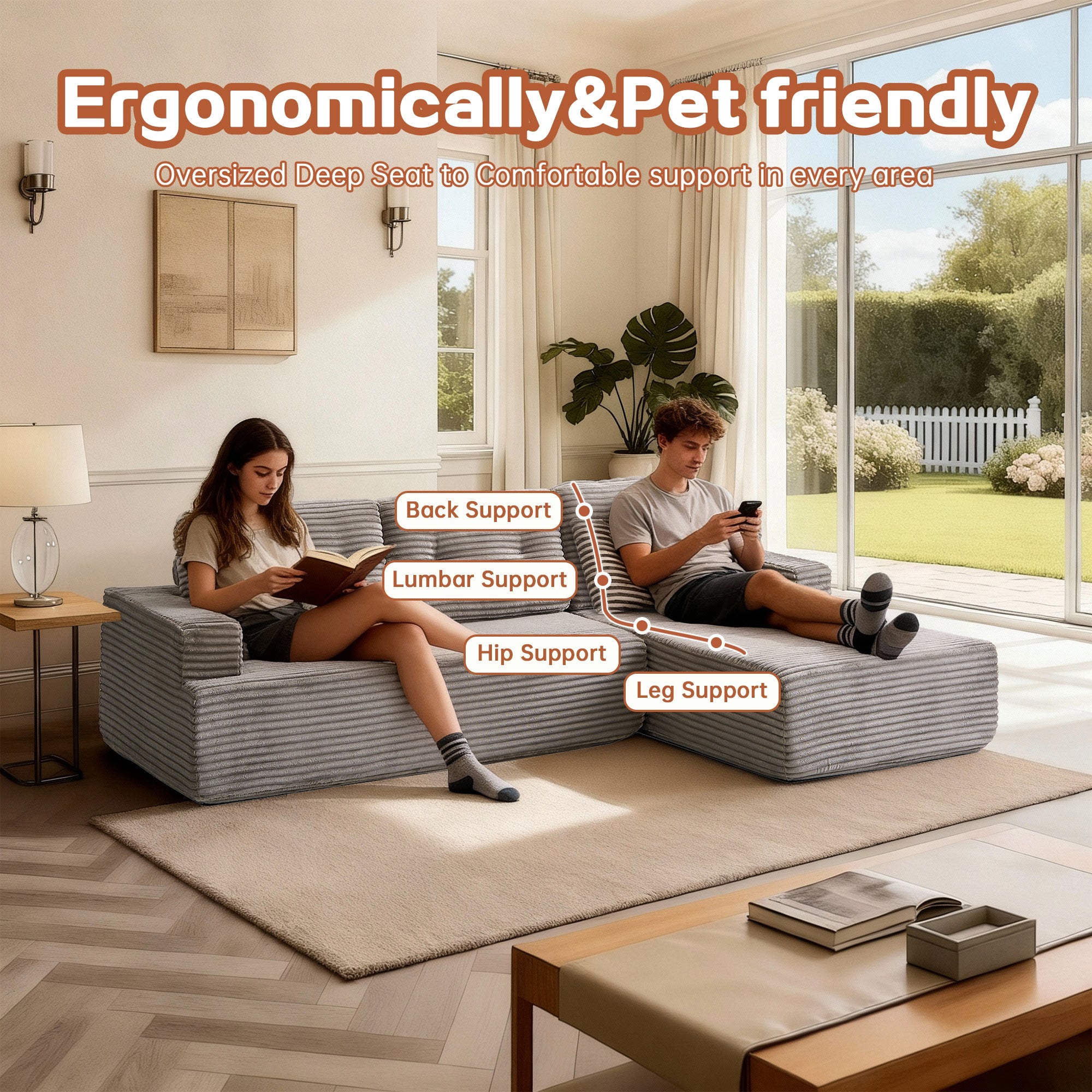 Right-Facing Compressed Chaise