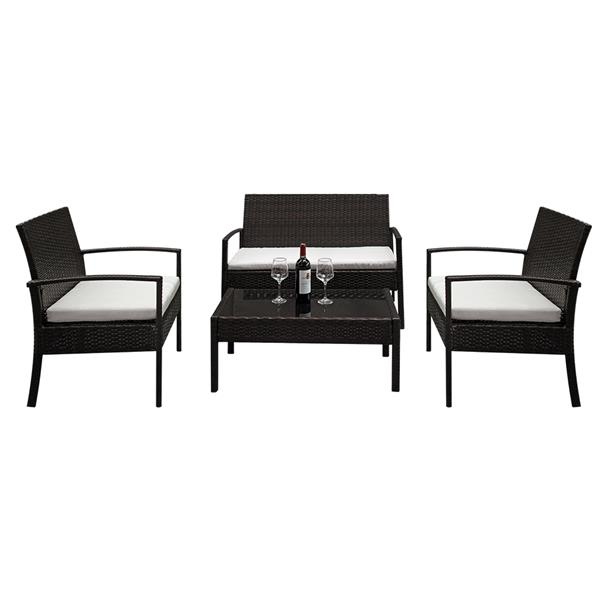 4 piece Rattan Patio Set