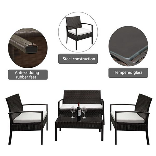 4 piece Rattan Patio Set