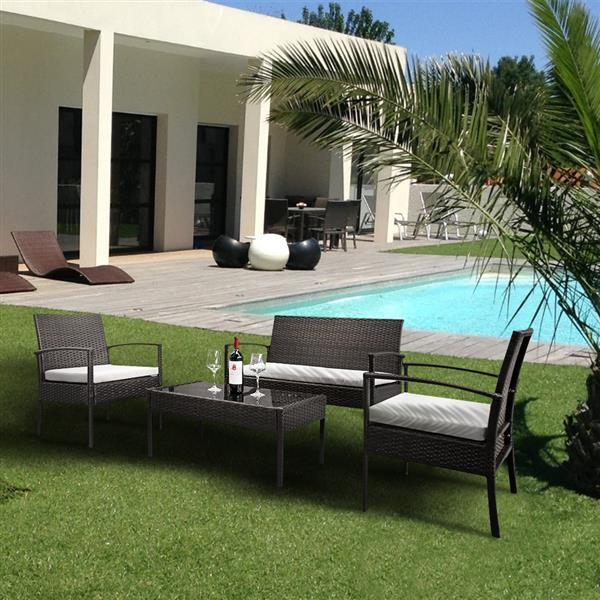 4 piece Rattan Patio Set