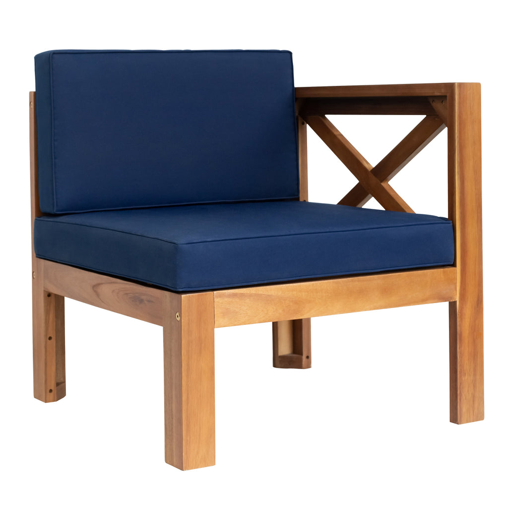 5-Piece Acadia Wood Outdoor Sectional Sofa Set