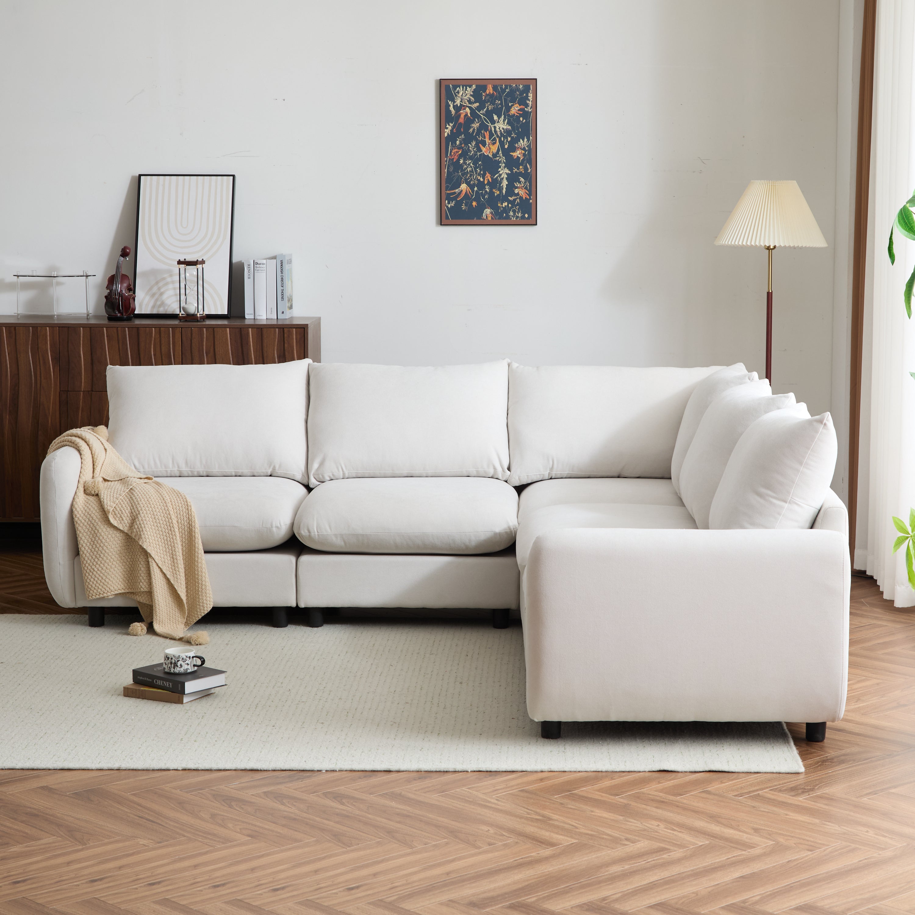 Modular Upholstered Convertible Sofa