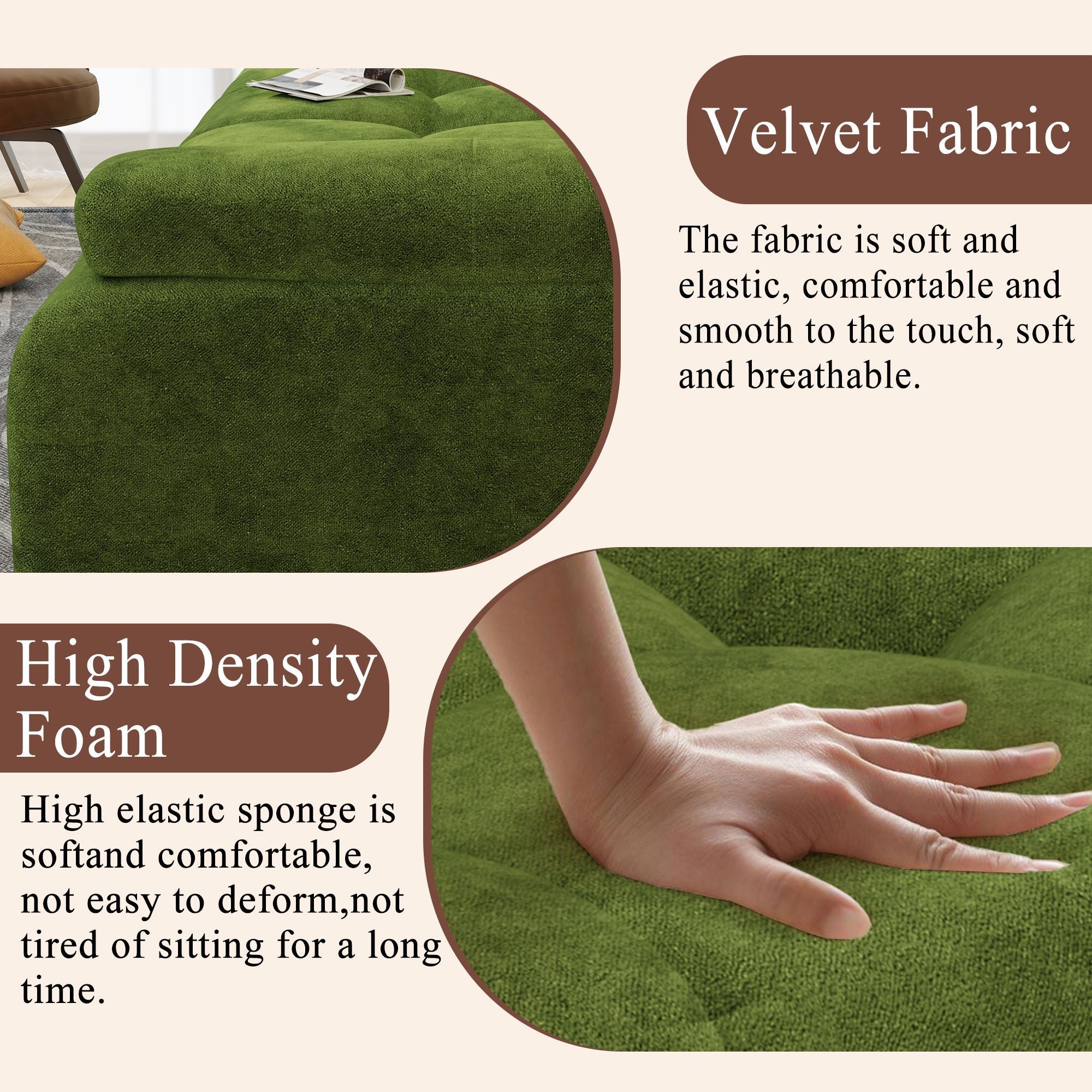 Velvet Modern Sofa Bed
