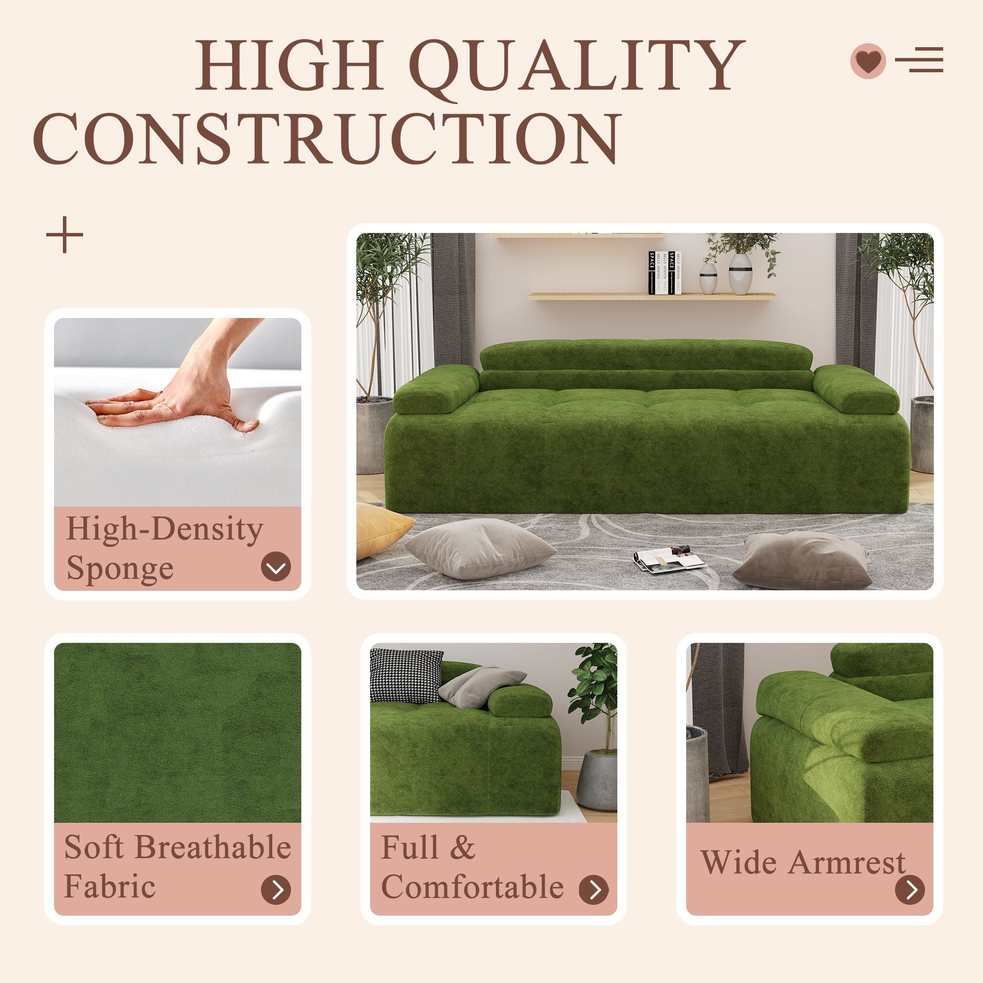 Velvet Modern Sofa Bed