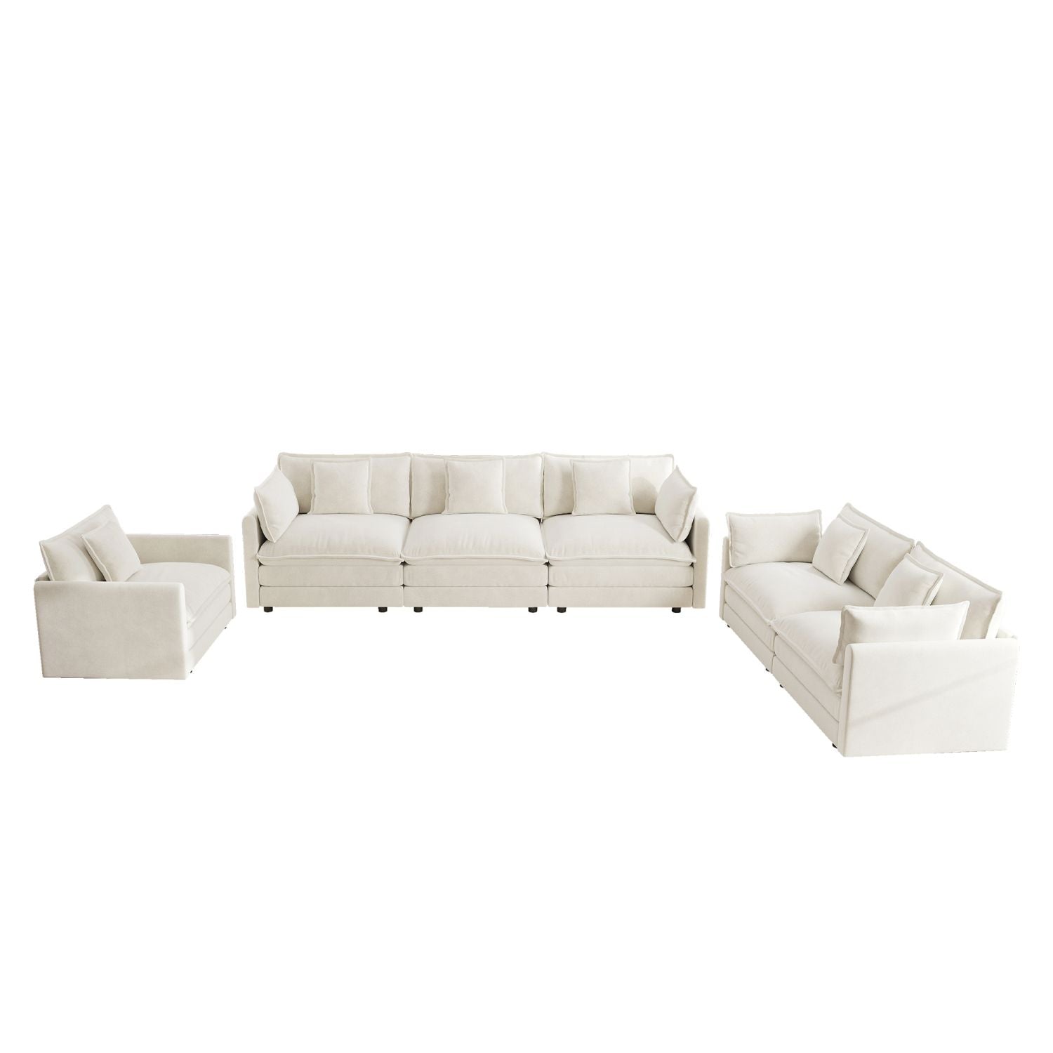 Modern 3 Piece Sofa Set Extra Deep